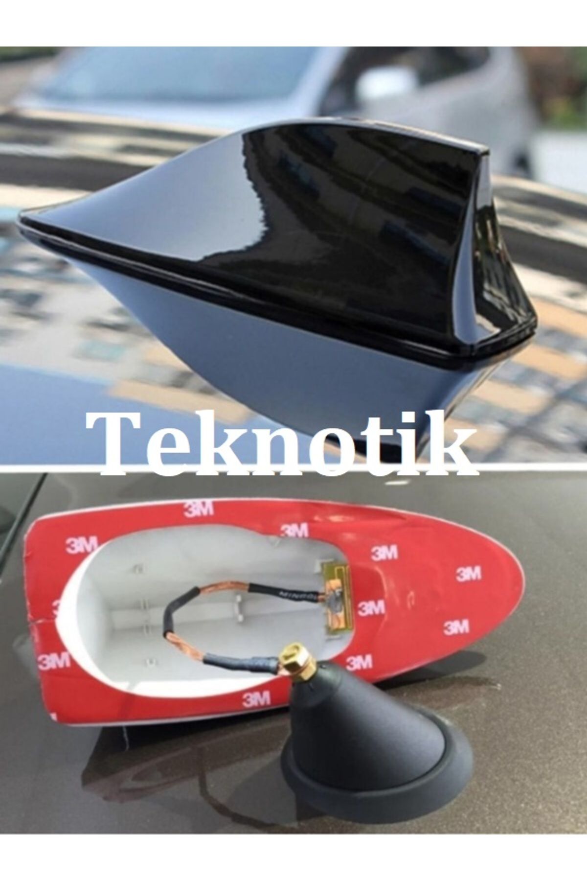 Elektrikli Her Araca Uygun Siyah Shark Köpek Balığı Balina Tavan Anteni