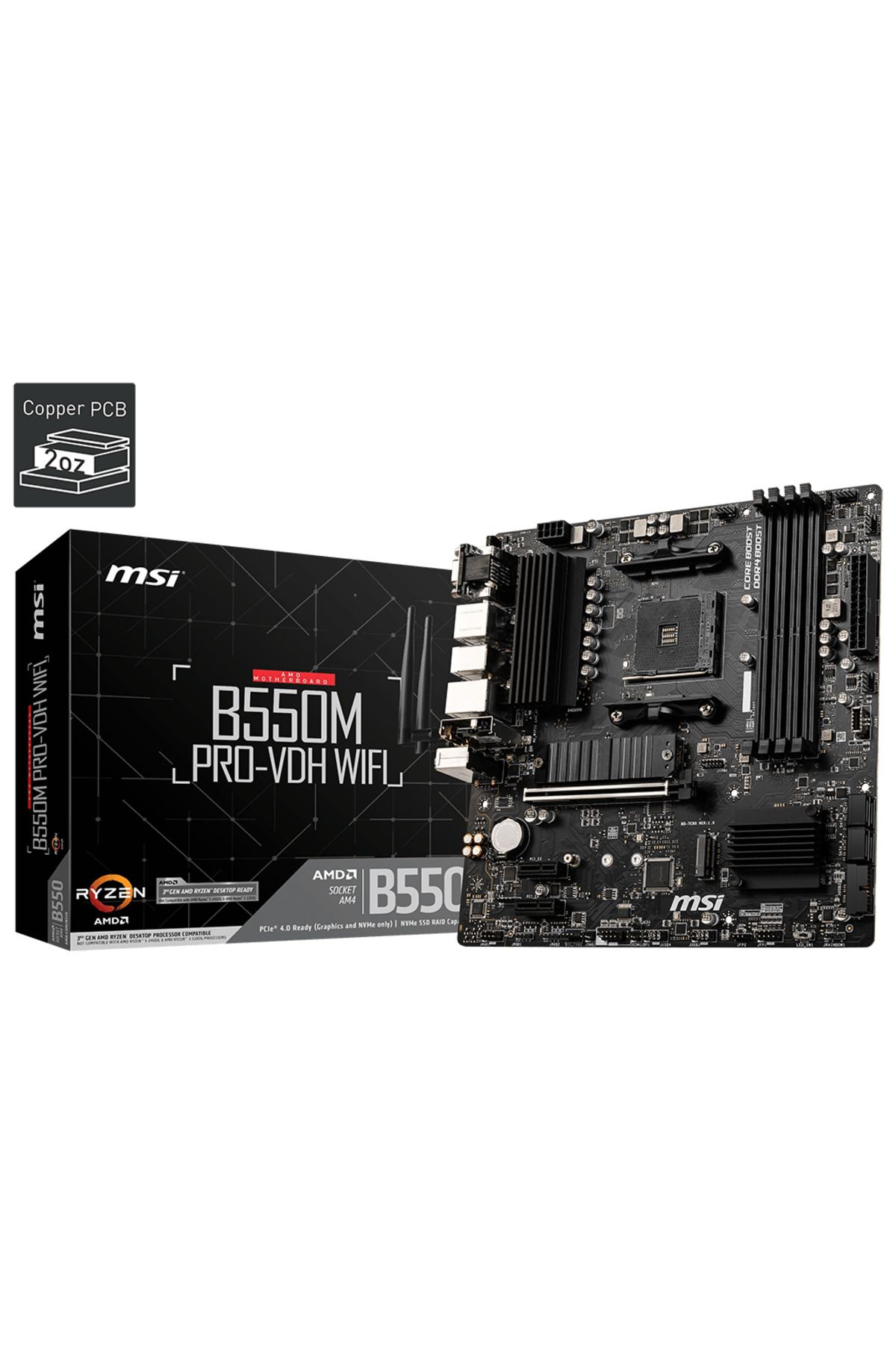 B550m Pro-vdh Wıfı Amd B550 Soket Am4 Ddr4 4400(OC)mhz Matx Gaming (OYUNCU) Anakart