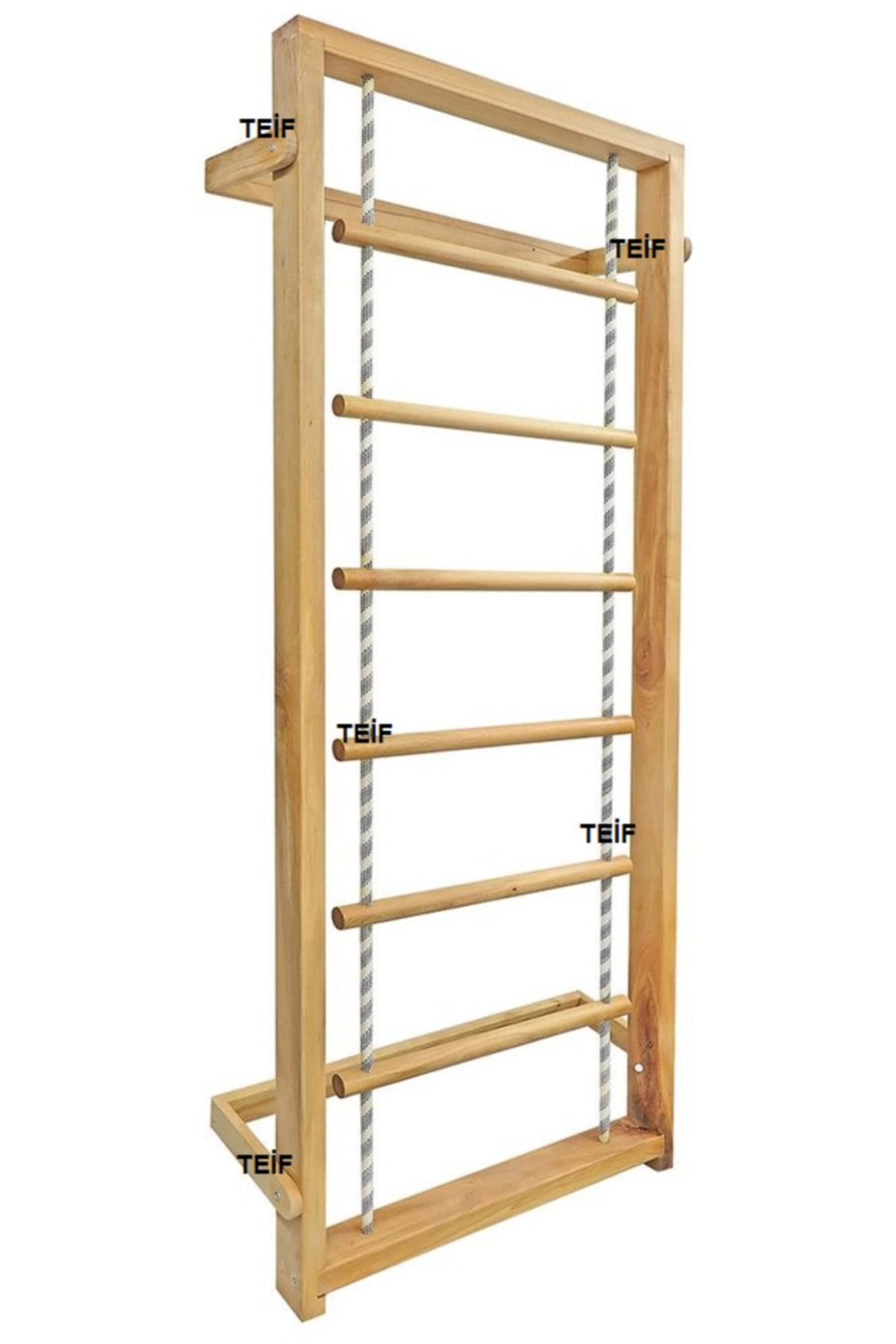 İsveç Tırmanma Merdiveni İpli Ahşap Egzersiz Merdiveni - 80cmx190cm