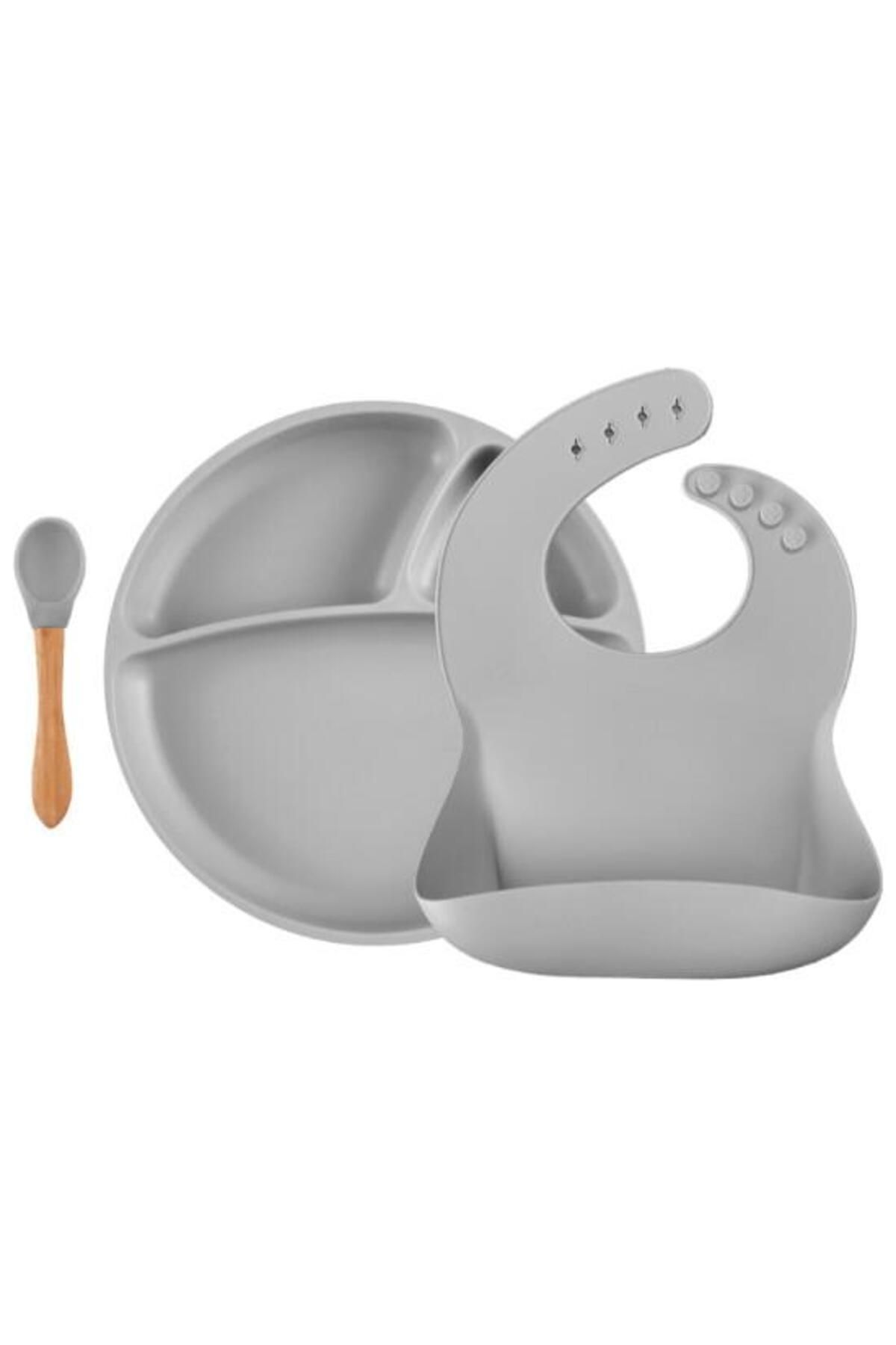 Blw Iı Silikon Beslenme Seti 3lü (tabaklı) Powder Grey