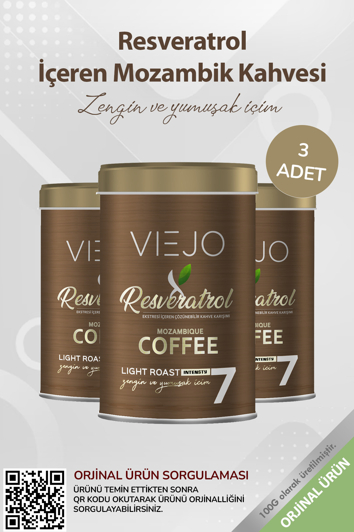 3 Adet - Resveratrol Içeren Mozambik Kahvesi