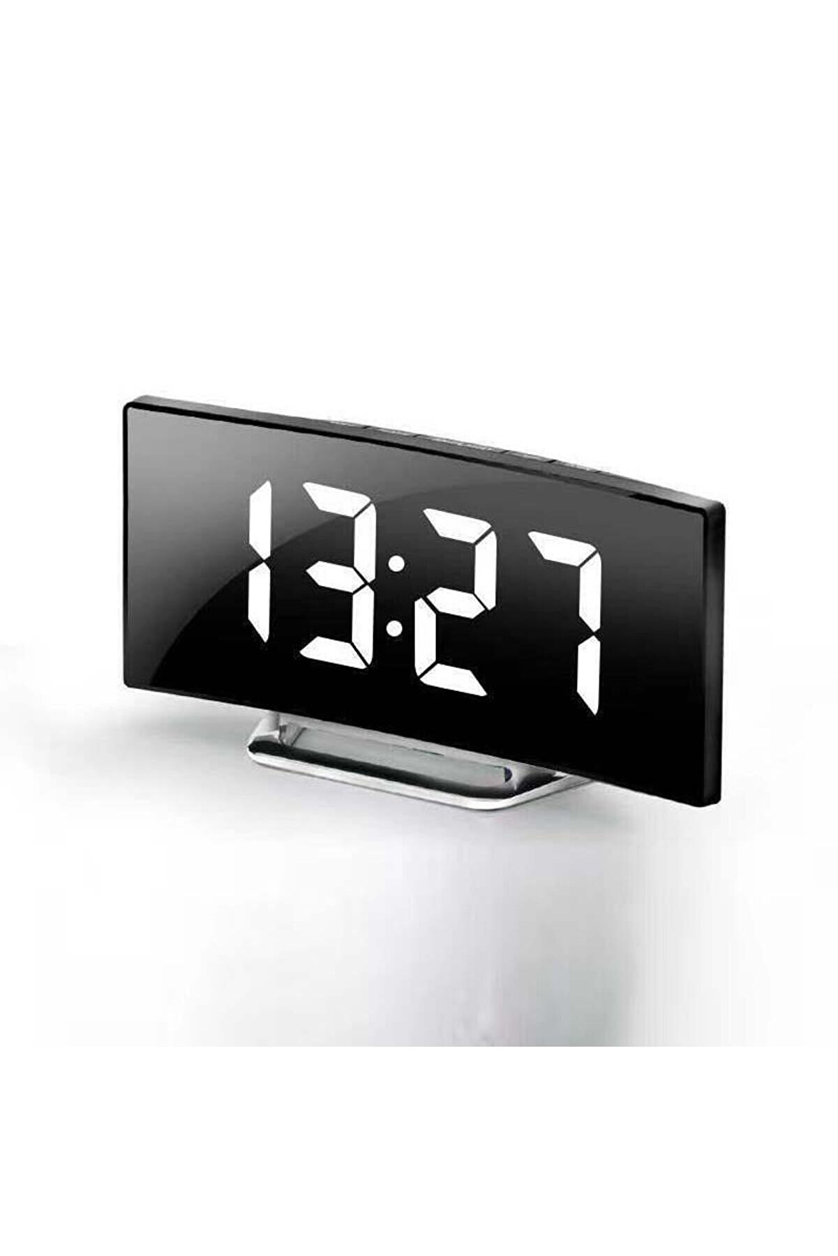 Alarmlı Led Dereceli Curved Dijital Masa Saati