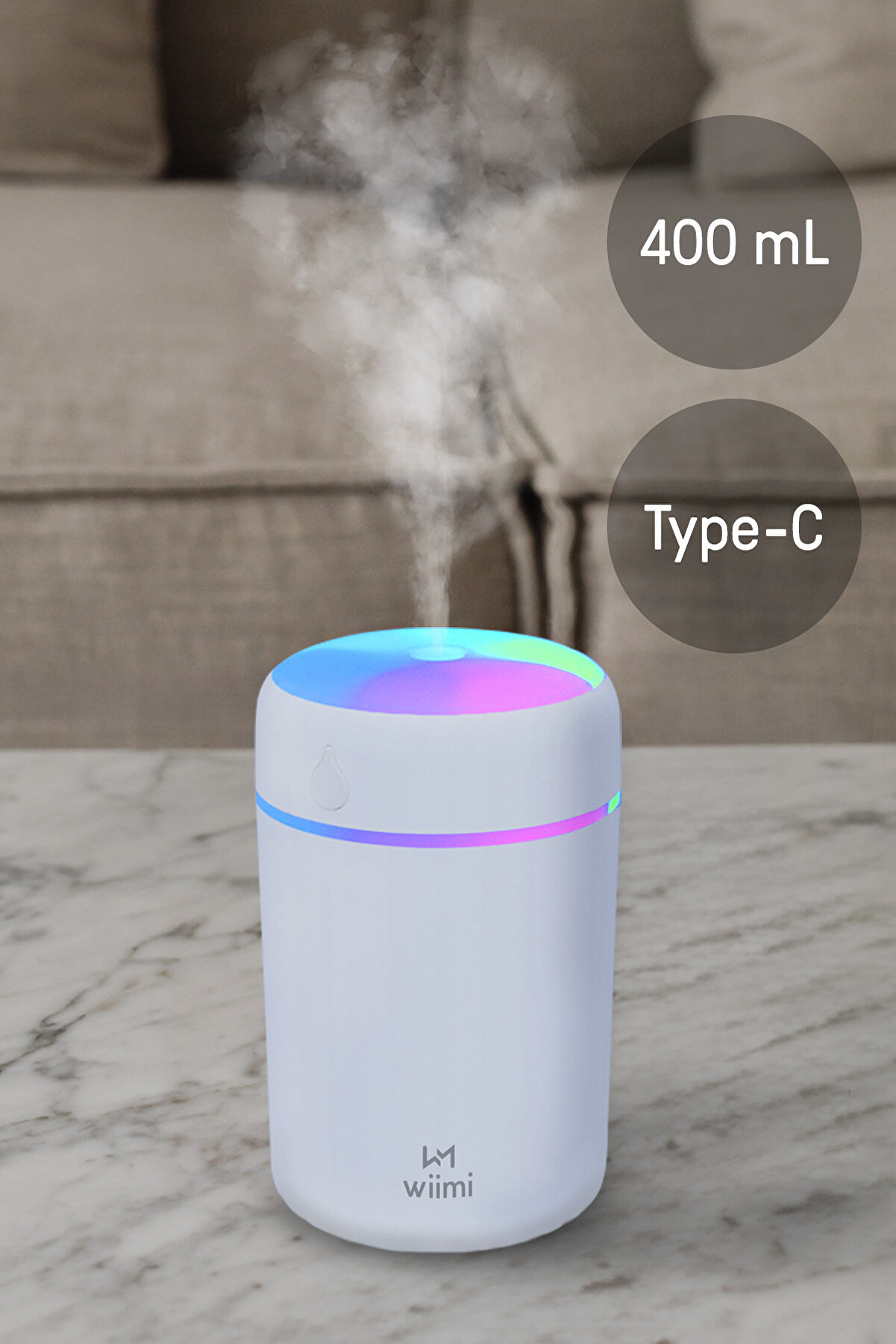 400 ml Ultrasonik Hava Nemlendirici Buhar Makinesi Ve Aroma Difüzörü Kokulu