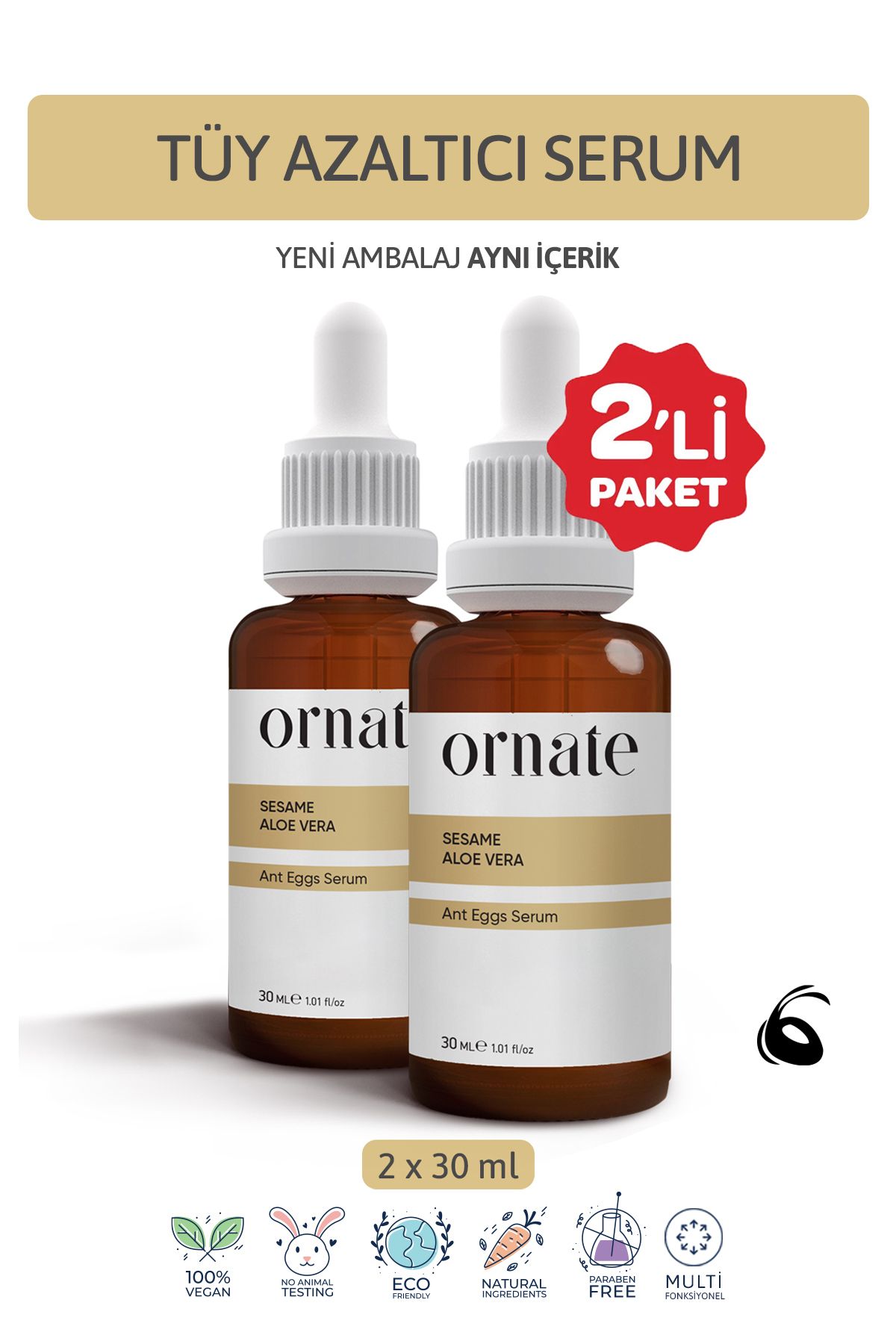 Karınca Yumurtası Yağı Tüy Azaltıcı Ve Dökücü Nemlendirici Serum 2'li Süper Set 30ml