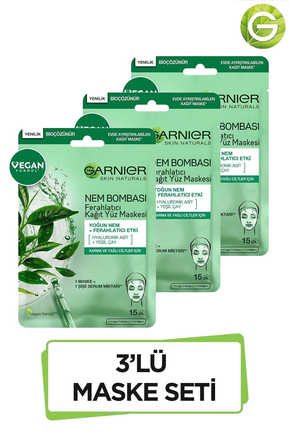 Nem Bombası Ferahlatıcı Kağıt Maske 28Gr 3'lü