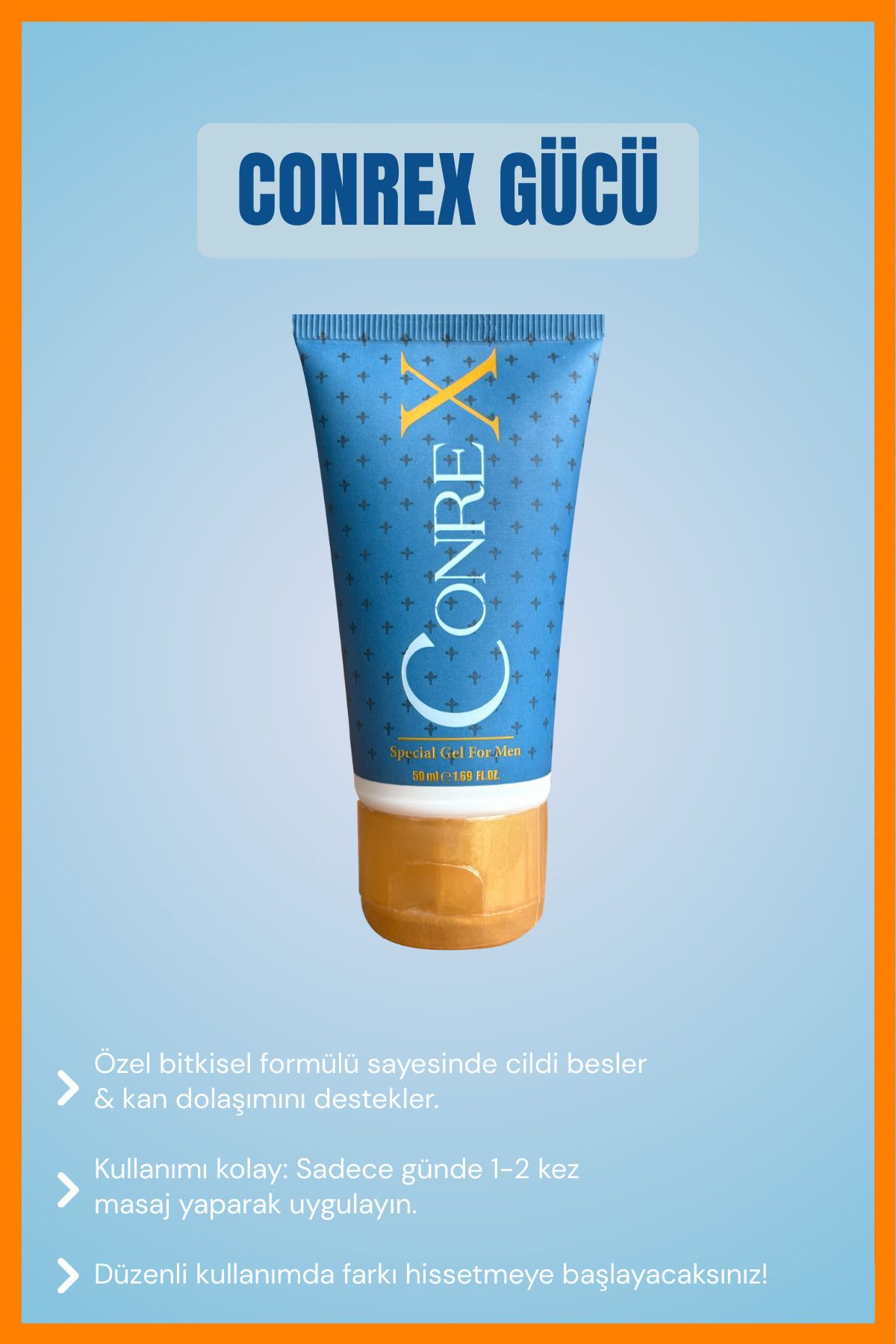 Erkeklere Özel Boyutlandırıcı Ve Nemlendiricili Mucize Jel 50 ml