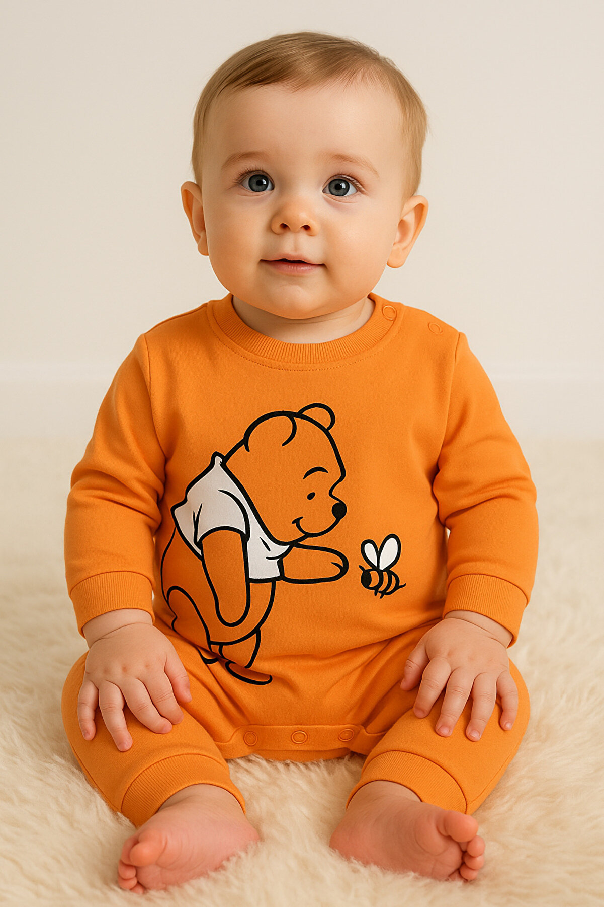 Winnie The Pooh Arı Baskılı Tulum