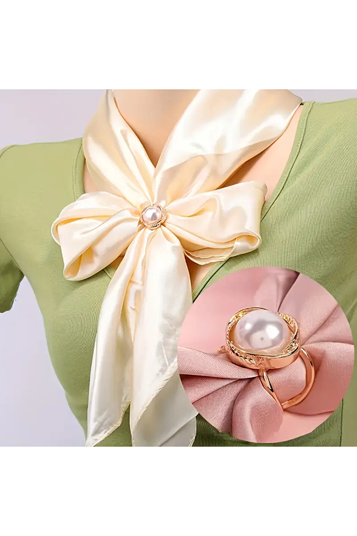 Trendlover Fular Yüzüğü, Incili Eşarp Yüzüğü