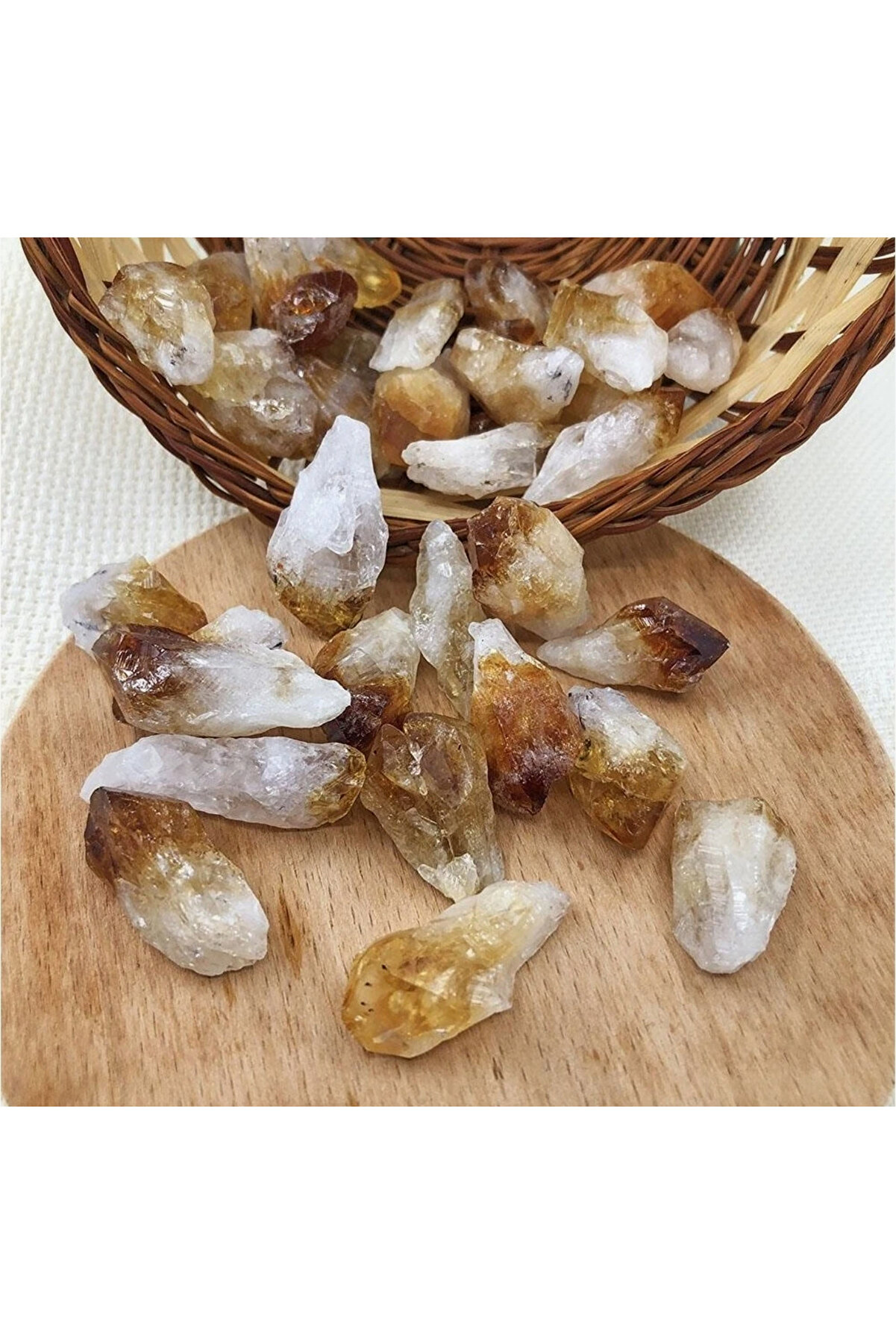 Sitrin (para Taşı) Doğal Taşlar Işlenmemiş Cüzdan Veya Kasa Taşı (1 Adet)