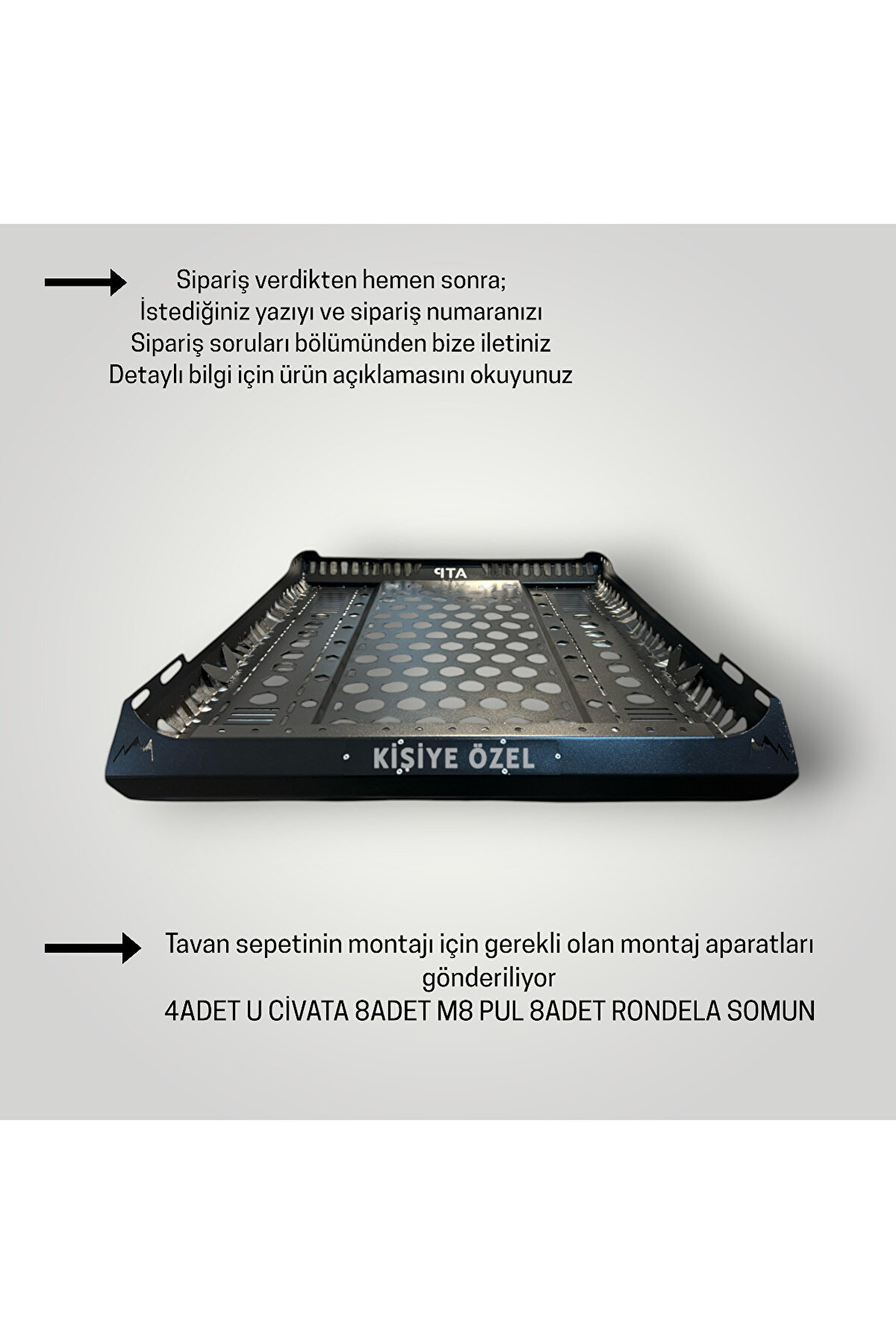 Tavan Sepeti Isme Özel Ara Atkısı Olan Her Araca Uyumlu Tavan S. 100*120cm Dayanıklı Çelik Malzeme