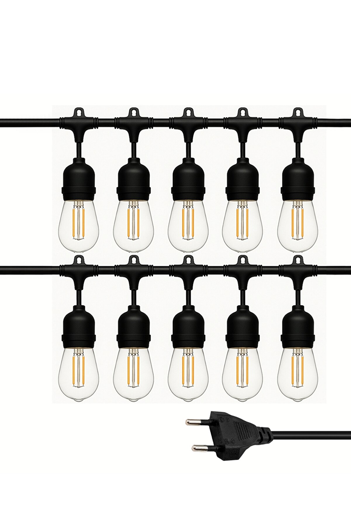 10 Metre 10 Duylu Organizasyon Parti Süs Bahçe Düğün Sıralı Zincir Aydınlatma Kablosu-Ampül Hariçtir