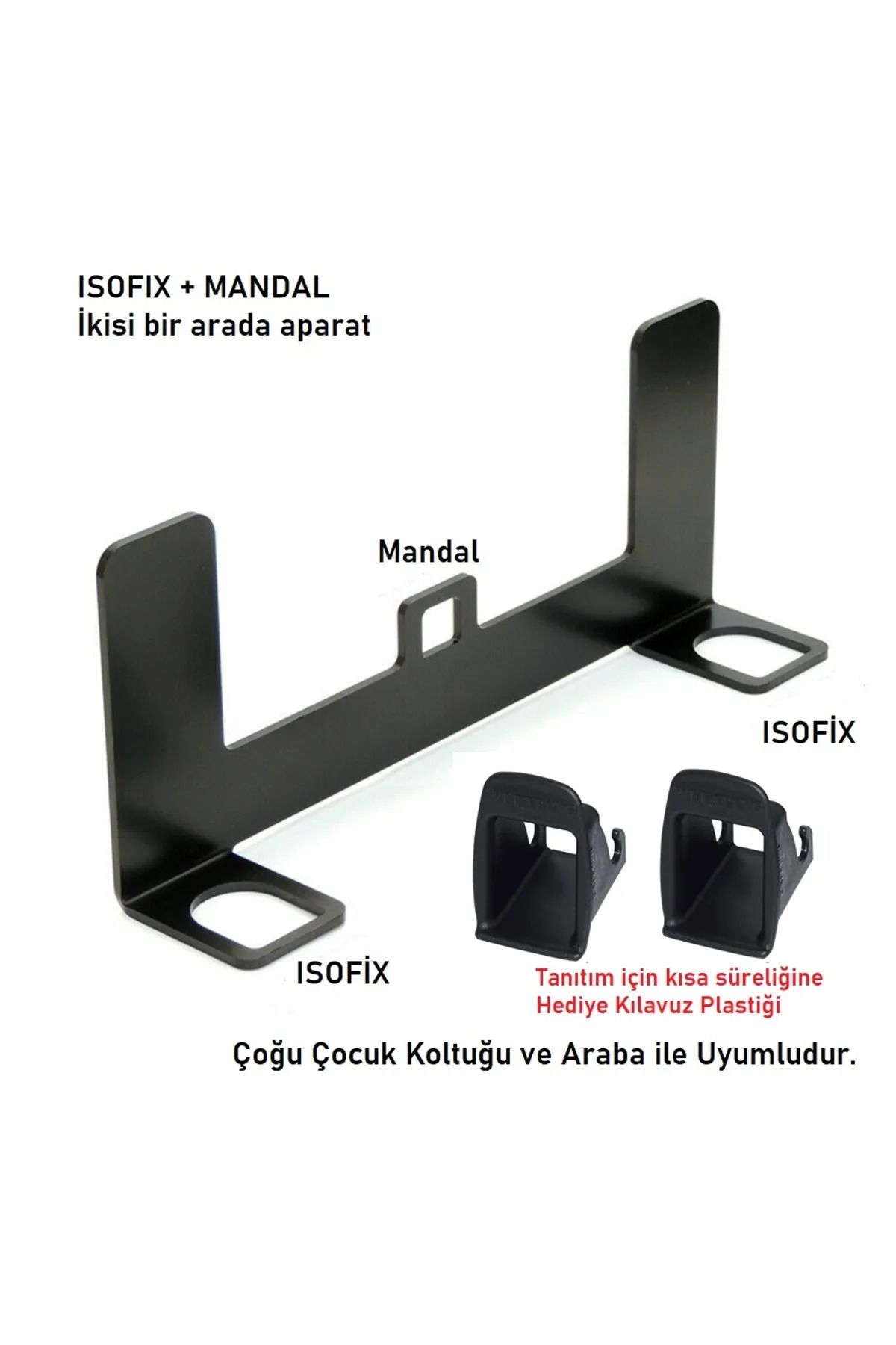 Brk Isofix Bebek Oto Koltuğu Aparatı Metal Braketi Her Araca Uygun "hediye Kılavuz Plastiği"