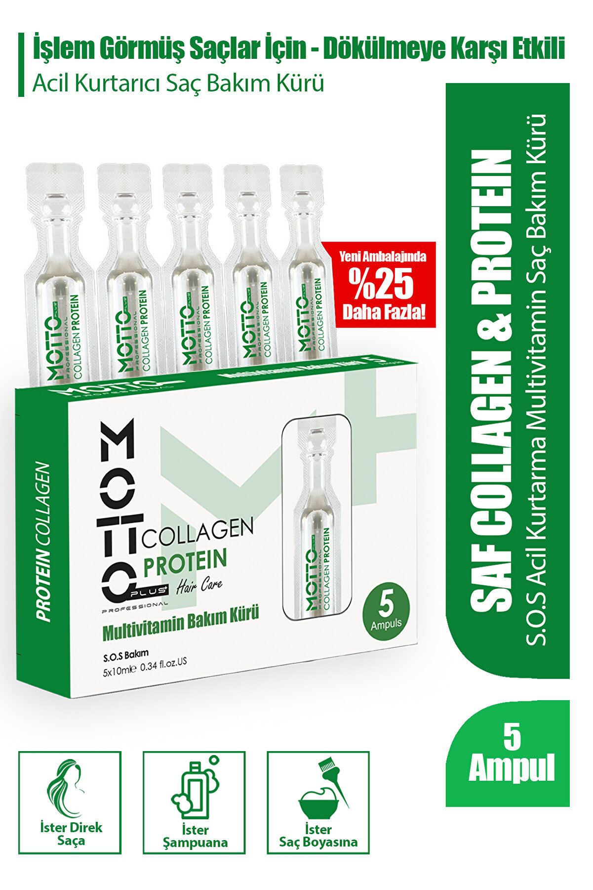 Dökülme Önleyici Şok Bakım & Saç Vitamini 5li Ampul