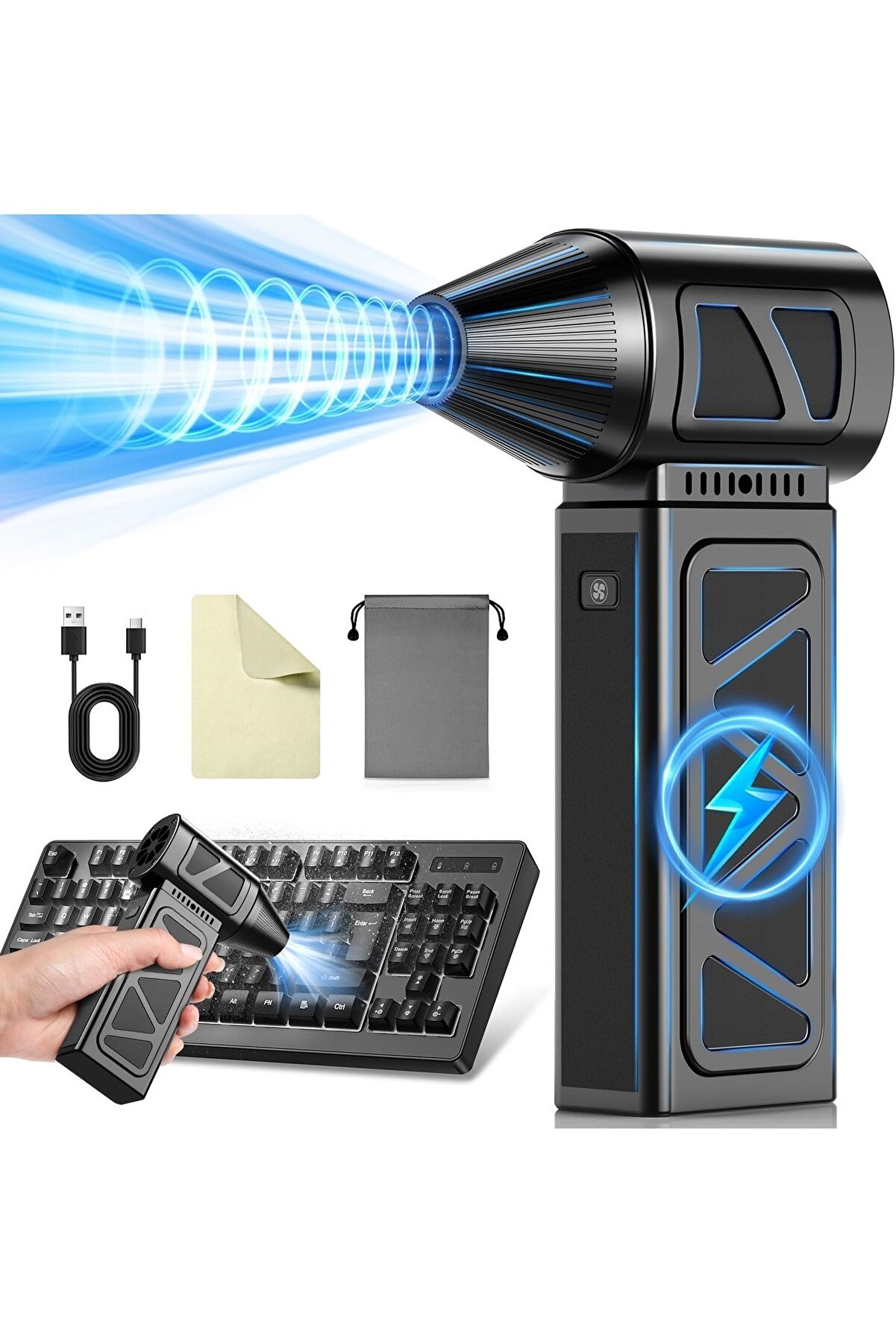 Mega Turbo Üfleyici Elektrikli Şiddetli Fan Hava Kompresör 130.000RPM Mangal Barbekü Fanı