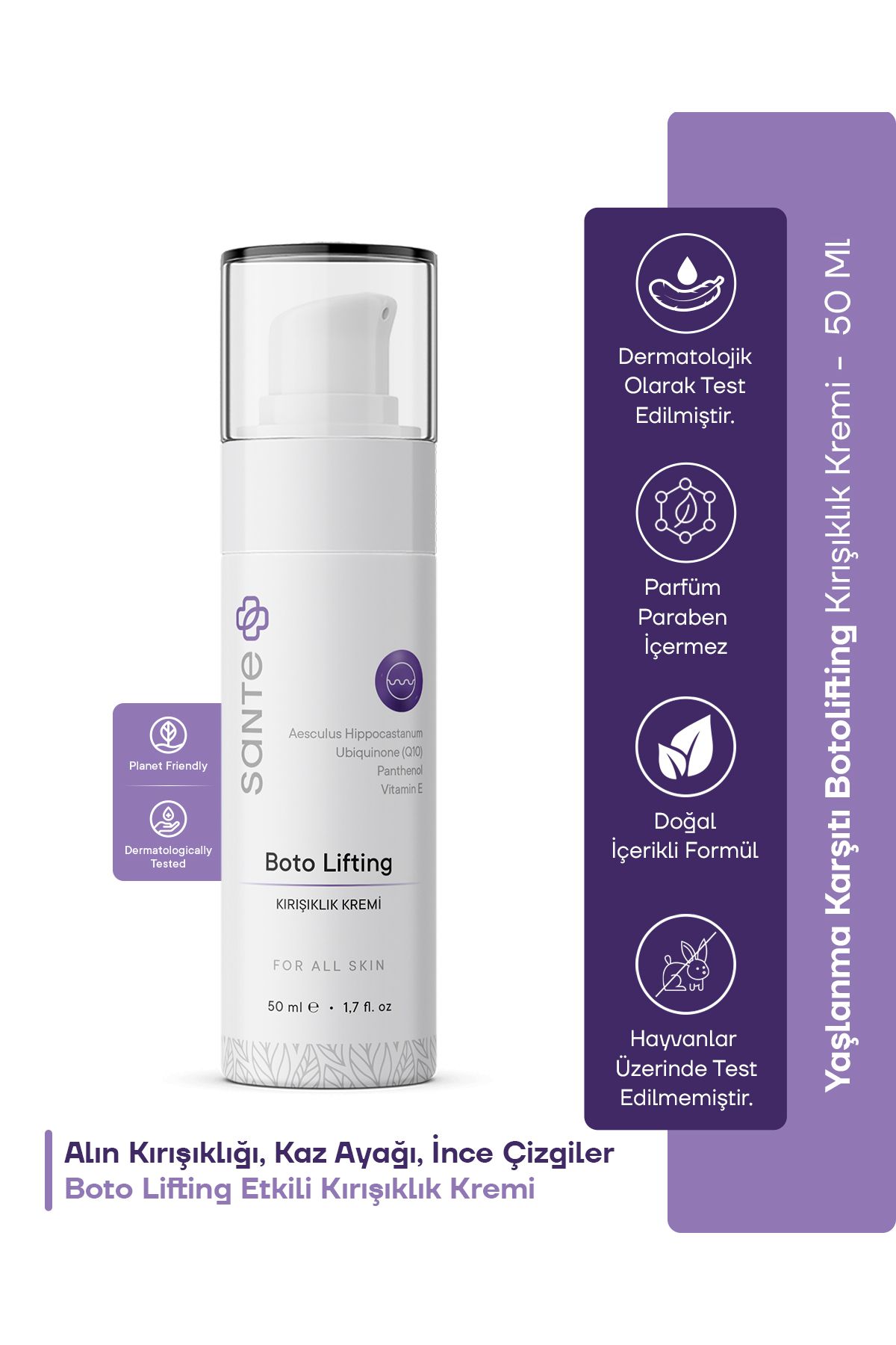 Botoks Etkili Koenzim Ve Omega6 Içeren Hızlı Etkili Kırışıklık Kremi 50 ml