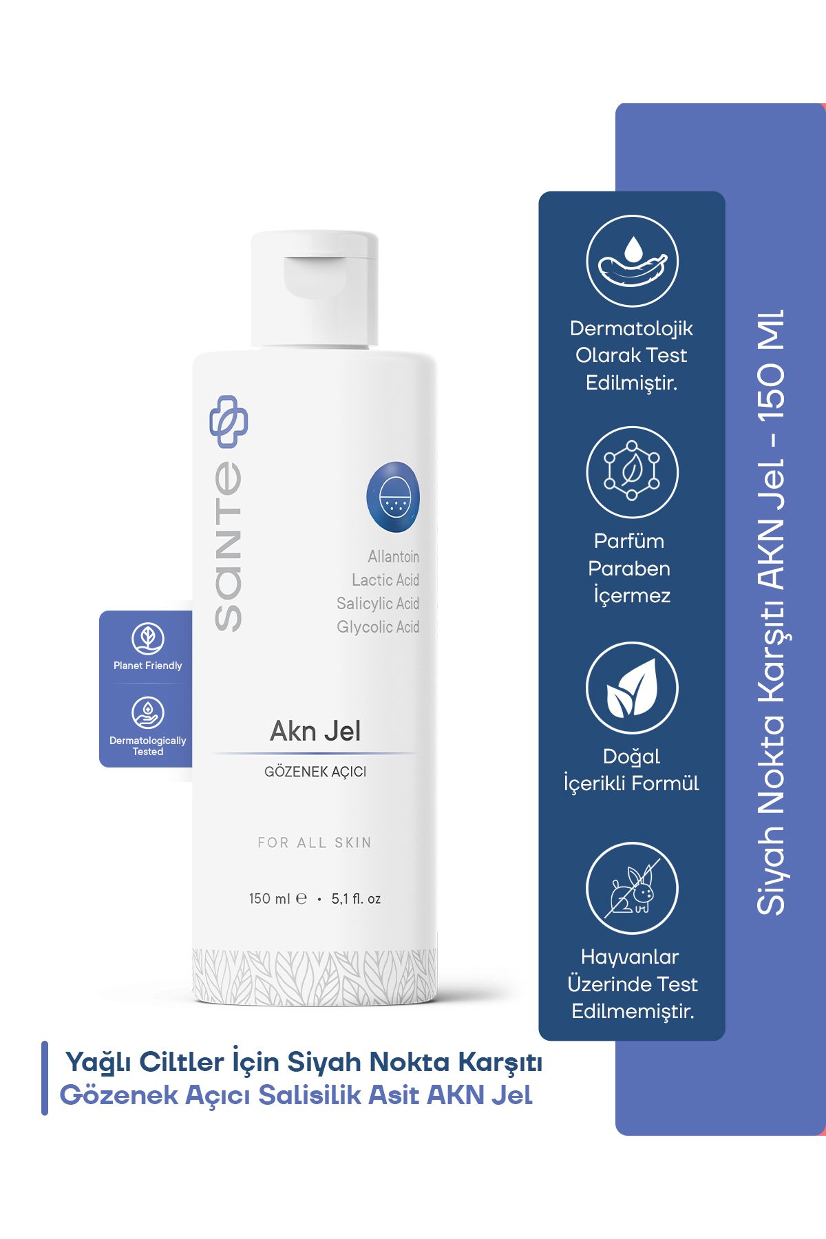Yağlı Ciltler Için Siyah Nokta Karşıtı Salisilik Asit Akn Yüz Yıkama Jeli 150 ml (Sİ.VİLCE VE AK.NE)