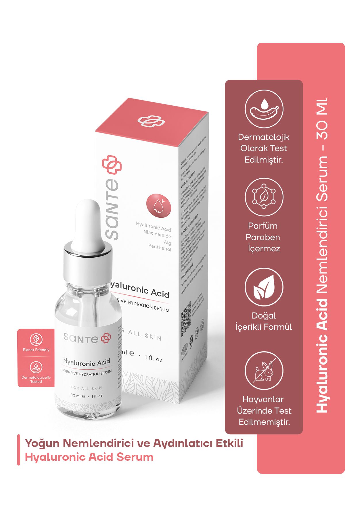 Sante Nemlendirici Dolgunlaştırıcı Canlandırıcı Hyaluronik Asit Serum 30 ml