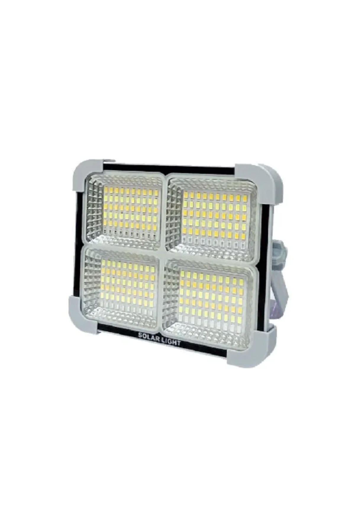 Güneş Enerjili Solar 200w Led Projektör Taşınabilir Sarı Beyaz Ve Çakar Işık Lamba