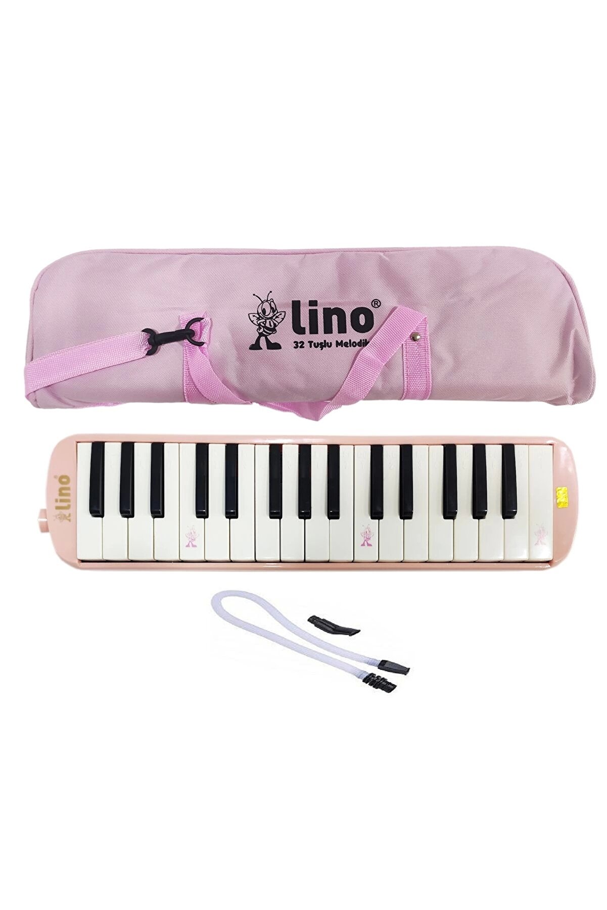 Melodika 32 Tuşlu Bez Çanta Pastel Pembe