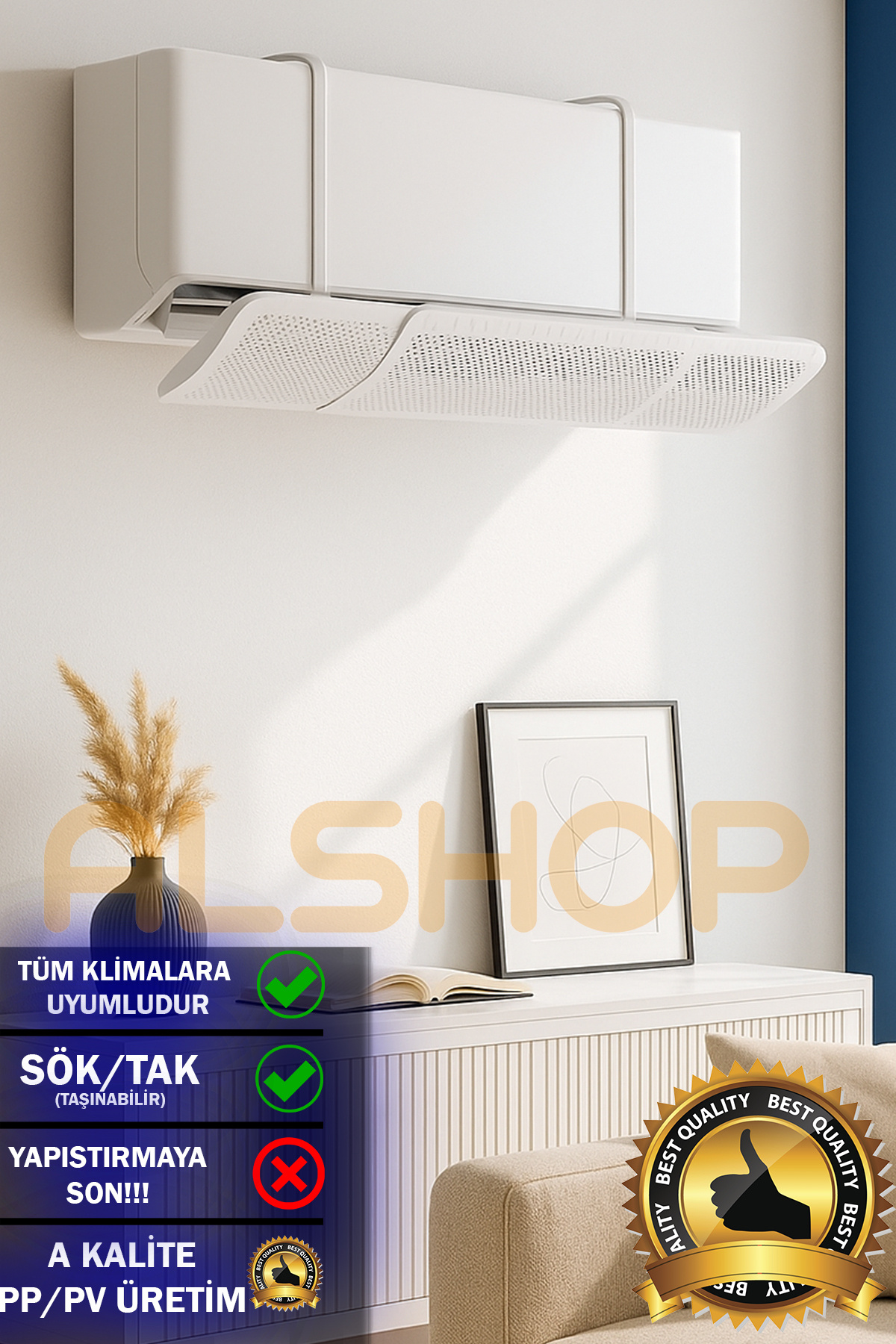 A Kalite Sök Tak Taşınabilir Klima Aparatı Ayarlanabilir Split Tipi Hava Yönlendirici Siperliği