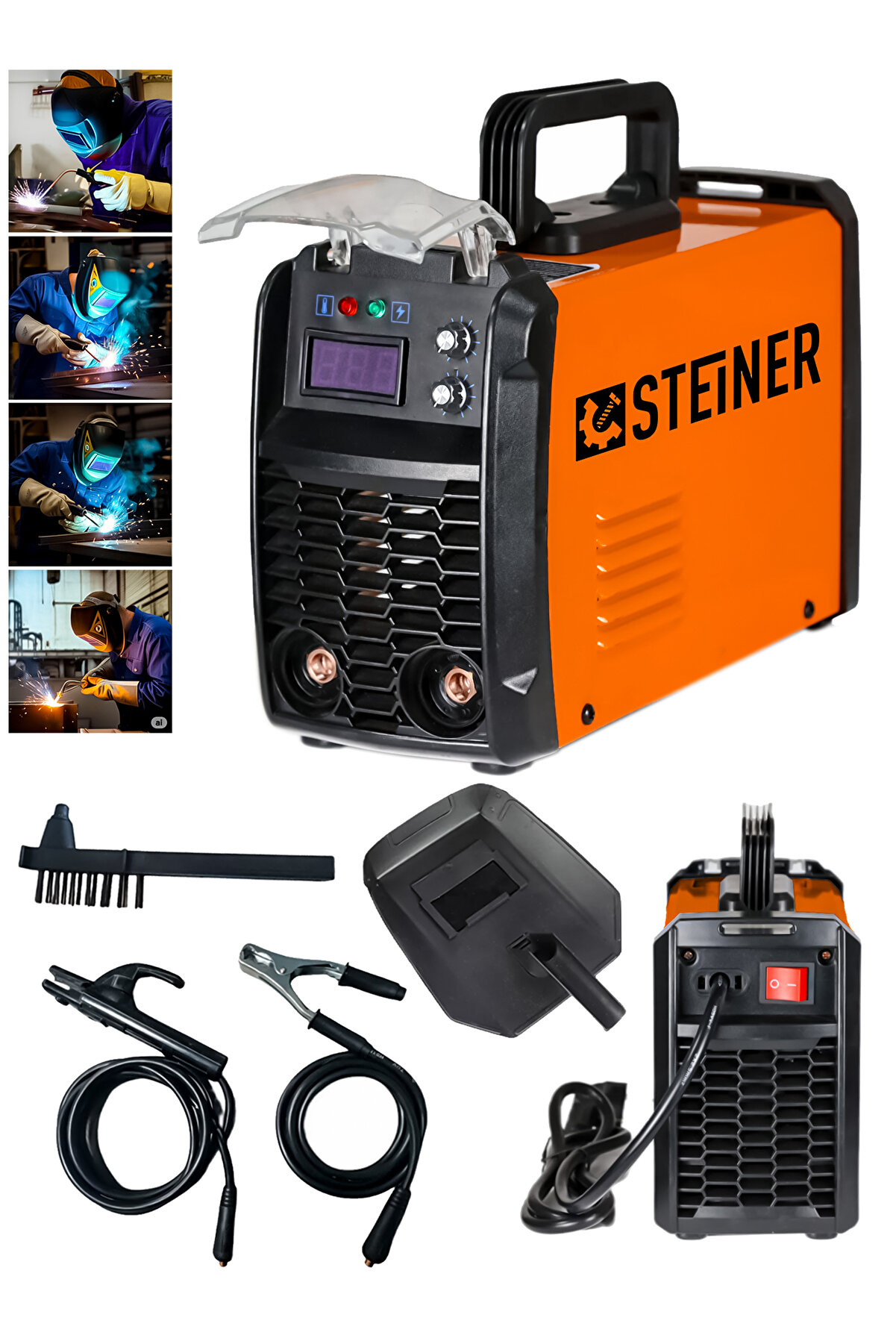 250 Amper İnverter Mega Stick Çift Kartlı Hava Soğutmalı Dijital Göstergeli Çanta Kaynak Makinesi