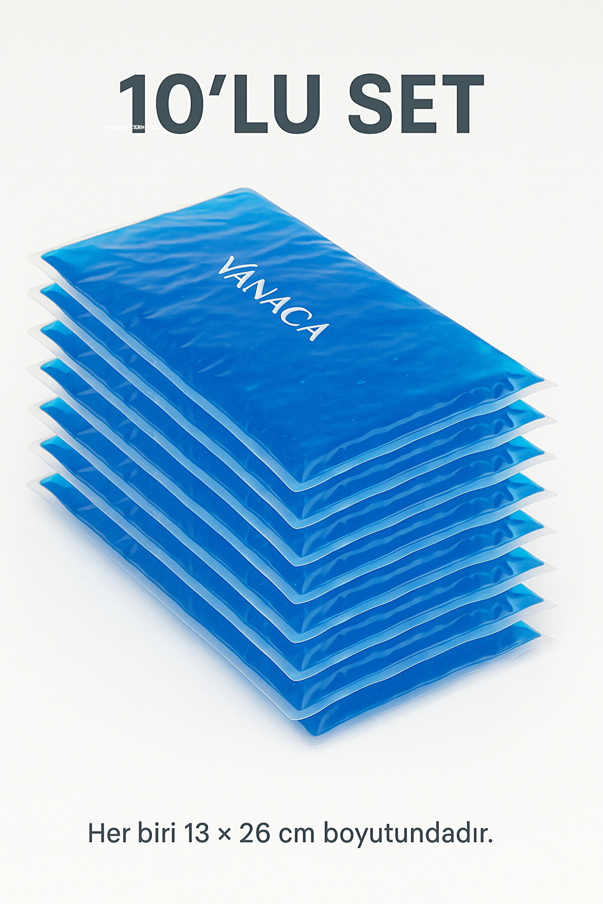 10 Adet Sıcak Soğuk Kompres Jel Buz Paketi, Tekrar Kullanılabilir Isıtıcı, Soğutucu Termojel 13x26cm