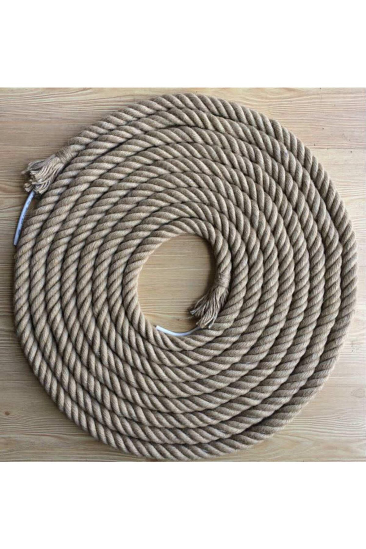 20 Mm Kablolu Jüt Halat - 10 Metre Doğal Avize Jüt Halat - Kendir Hasır Halat - Rustik Jüt Halat