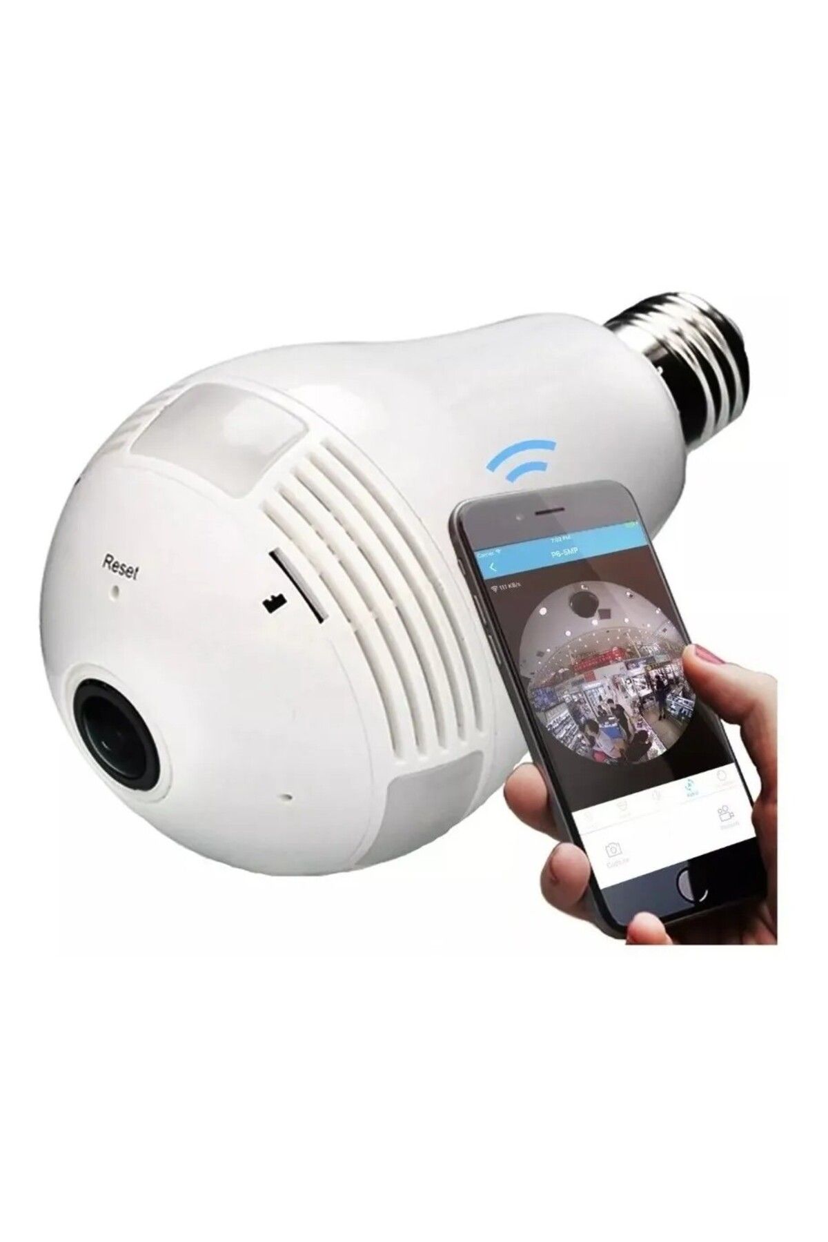 SıhıShop Ampul Şeklinde Kablosuz Panoramik İp Kamera 1080055
