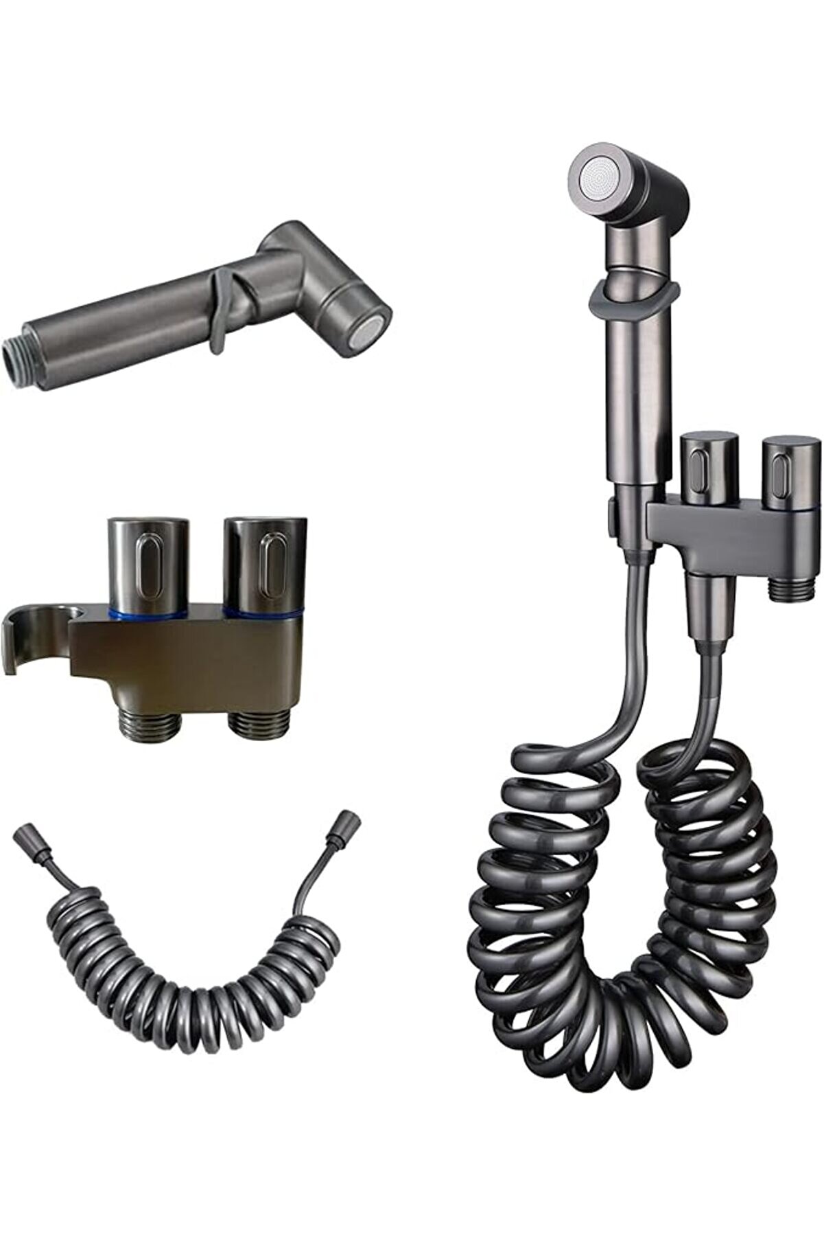 Klozet & Banyo Taharet Musluk Çıkışlı Spiral Tuvalet Temizleme Basınçlı Fıskiye Tuvalet Temizleyici