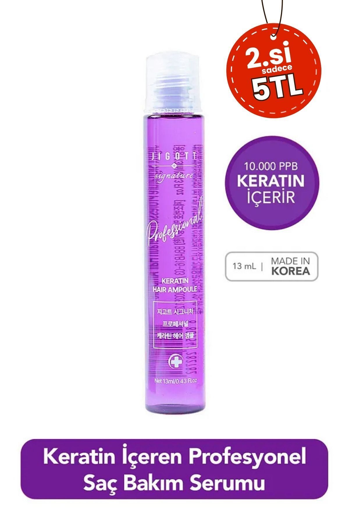 Keratin İçeren Konsantre Saç Bakım Serum Set Jigott Professional Keratin Hair Ampoule 13ml