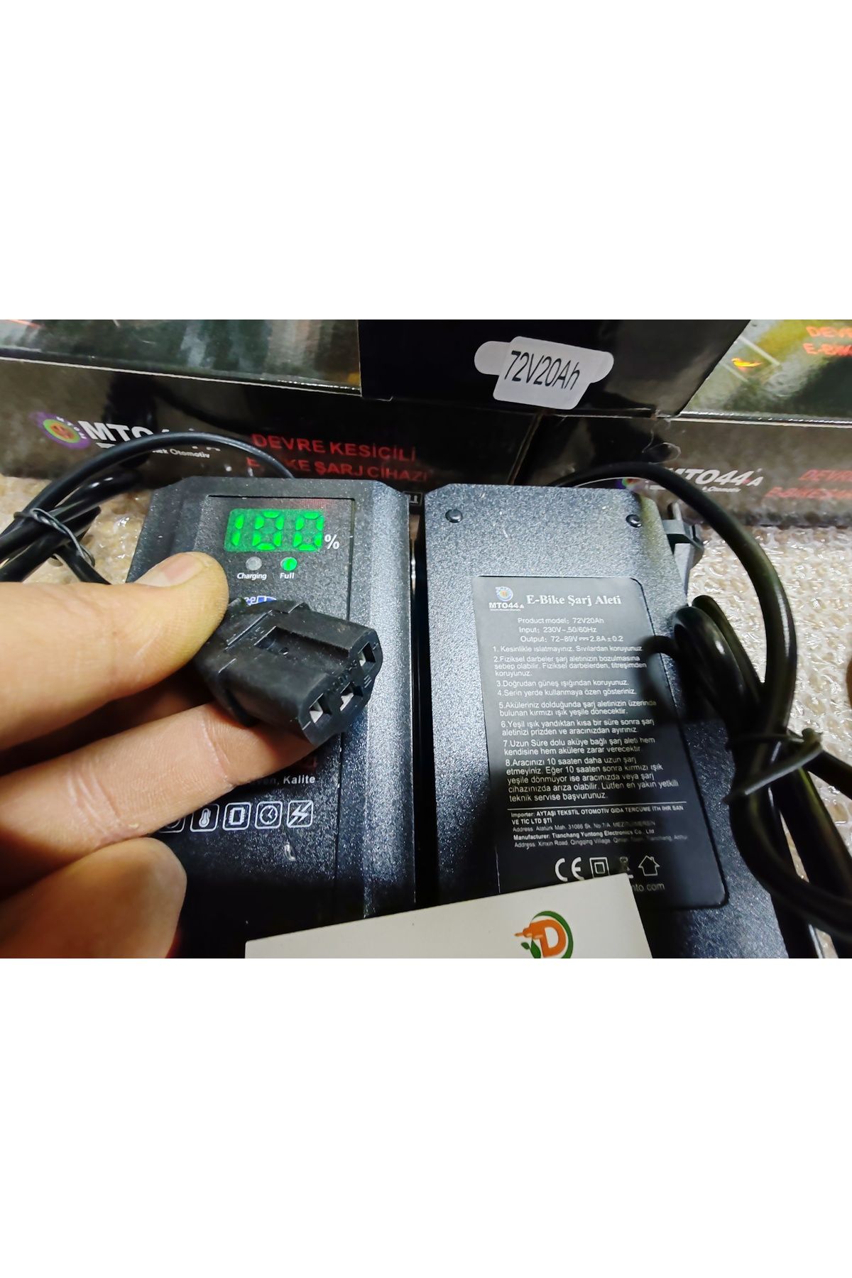 Dijital tam otomatik 72volt 20 amper şarj aleti 6 akülü içindir şu geçirmez vs2