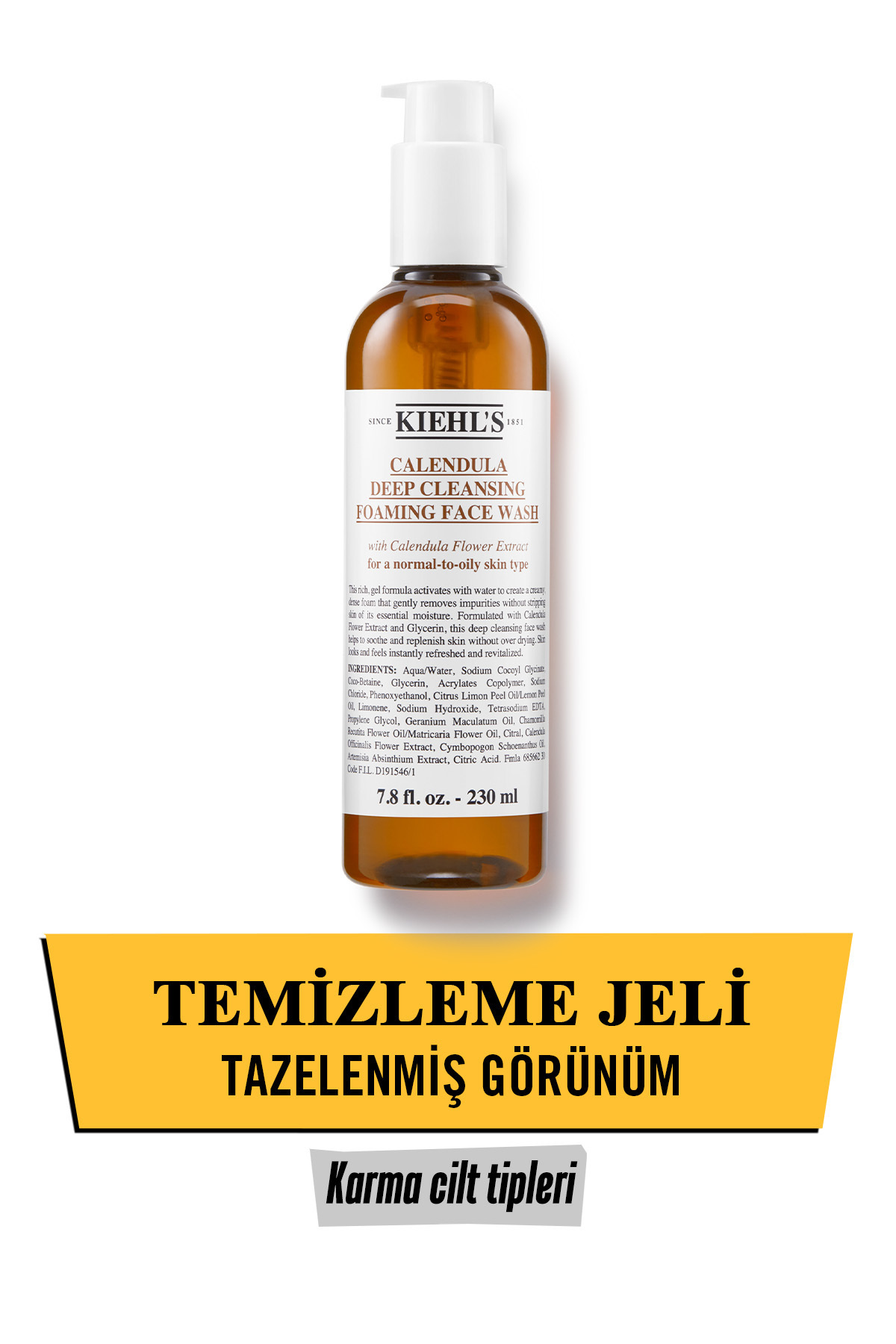 Calendula Kadife Çiçeği Özüyle Yatıştıran Arındırıcı Temizleme Jeli 230 ml