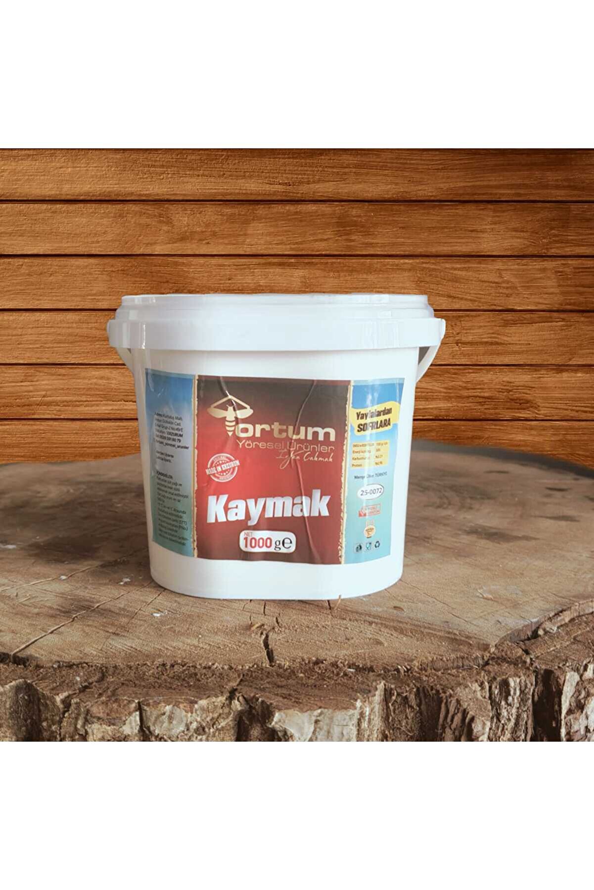 TORTUM YÖRESEL ÜRÜNLER (1 KG) Katkısız Doğal Süt Kaymağı - Pastörize Taze Kaymak (1 KG)