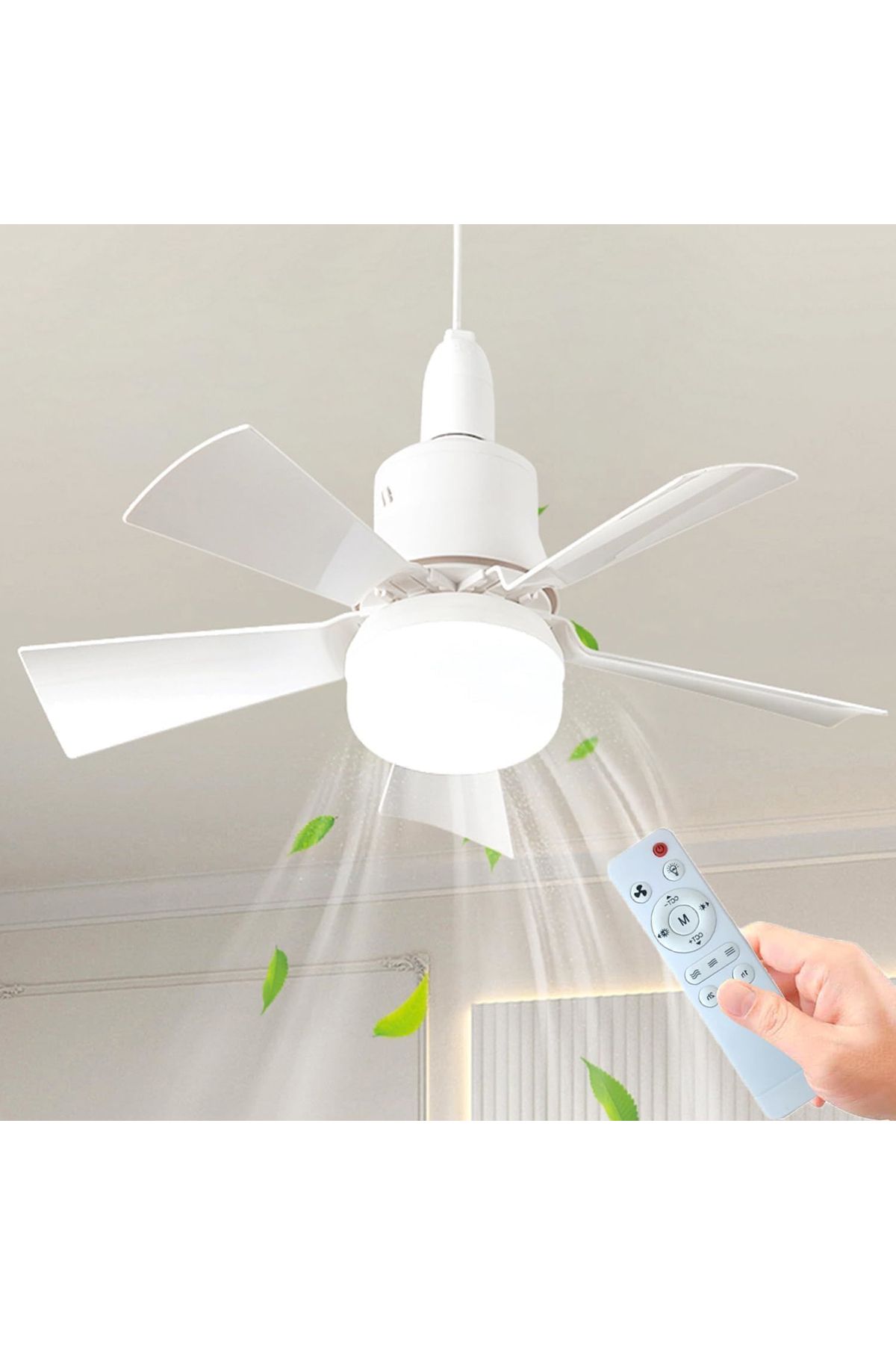 Karayel Fan Led Işıklı Vantilatör 82w Kumandalı Ampul Ayarlanabilir Zamanlayıcılı