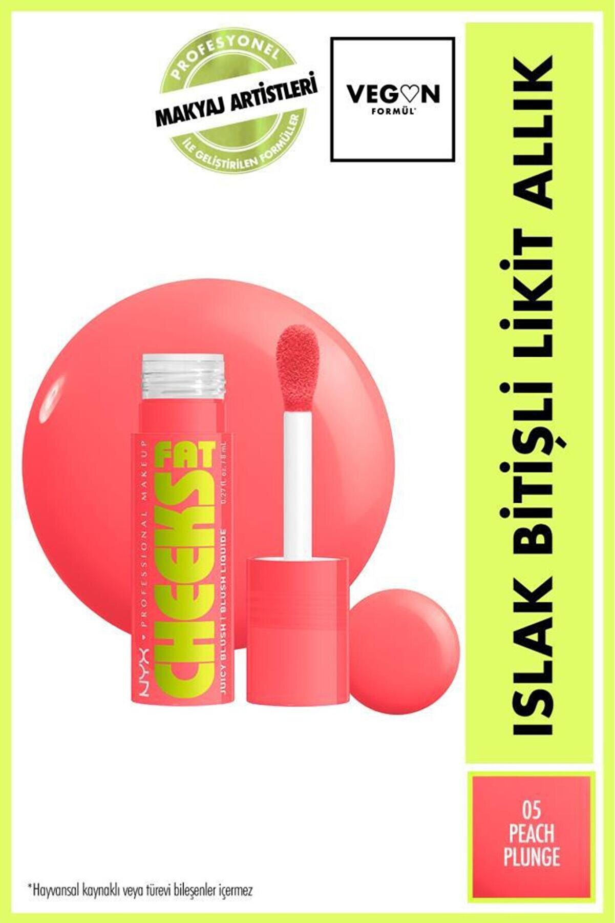 Fat Cheeks Islak Bitişli Likit Allık - 5 Peach Plunge