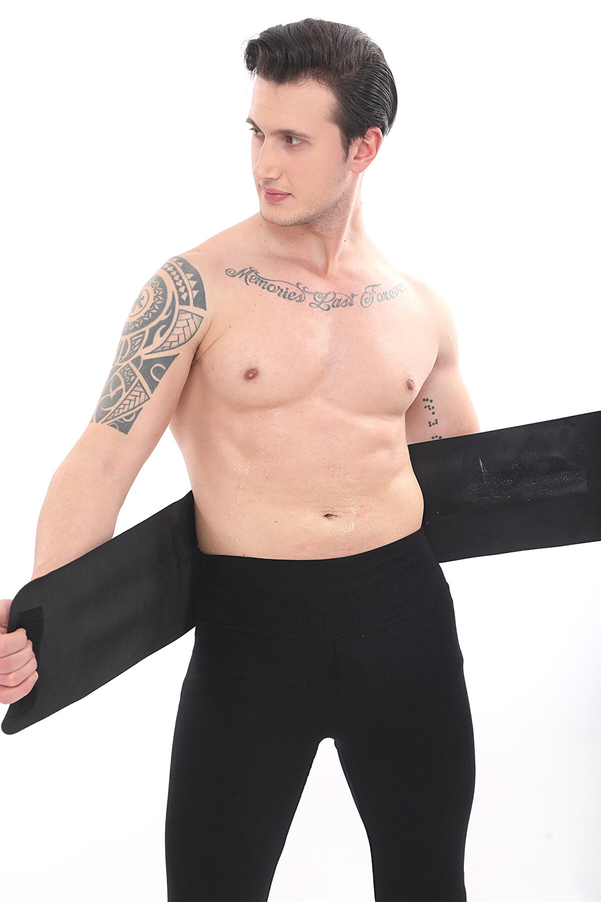 Terleme Kemeri Siyah Kadın Erkek Uygun Bel Göbek Sıcak Tutma & Günlük Kullanım & Fitness Kardiyo