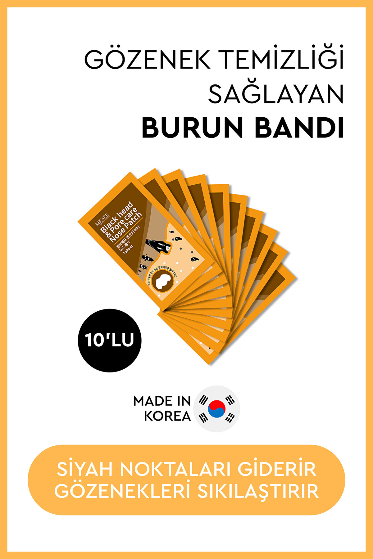 Nose Patch Siyah Nokta Ve Gözenek Için Temizleyici Burun Bandı 10'lu