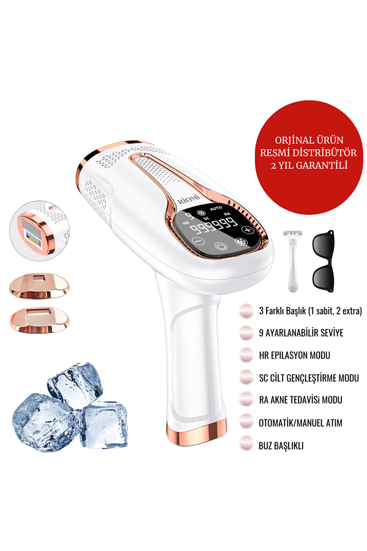 Ipl Buz Lazer Epilasyon 999.999 Atım Otomatik/manuel Dokunmatik Ekran Ağrısız Vücut Yüz Cihazı