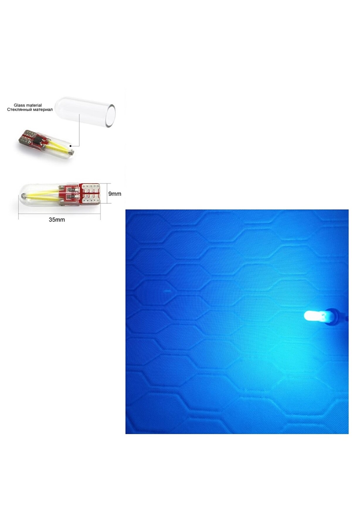 1 TAKIM T10 DİPSİZ LED BUZ MAVİ ROOF LED ICE BLUE (ISINMA YAPMAZ)