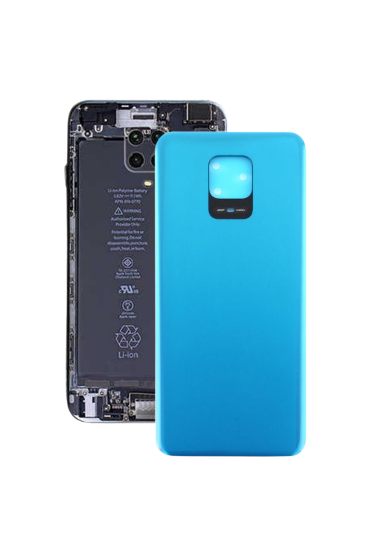 Telefon Pil Batarya Kapak Cam Mavi Xiaomi Redmi Note 9 Pro/Note 9s