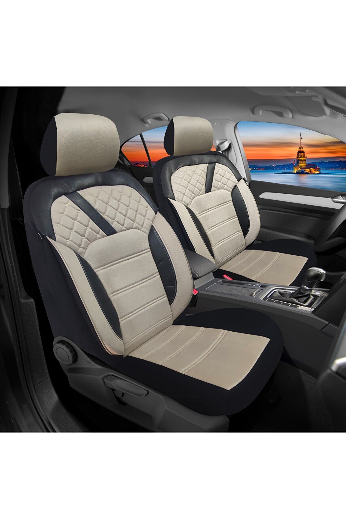 Opel Ampera-e 2017 Uyumlu 1+1 Krem Tay Tüyü Koltuk Kılıfı