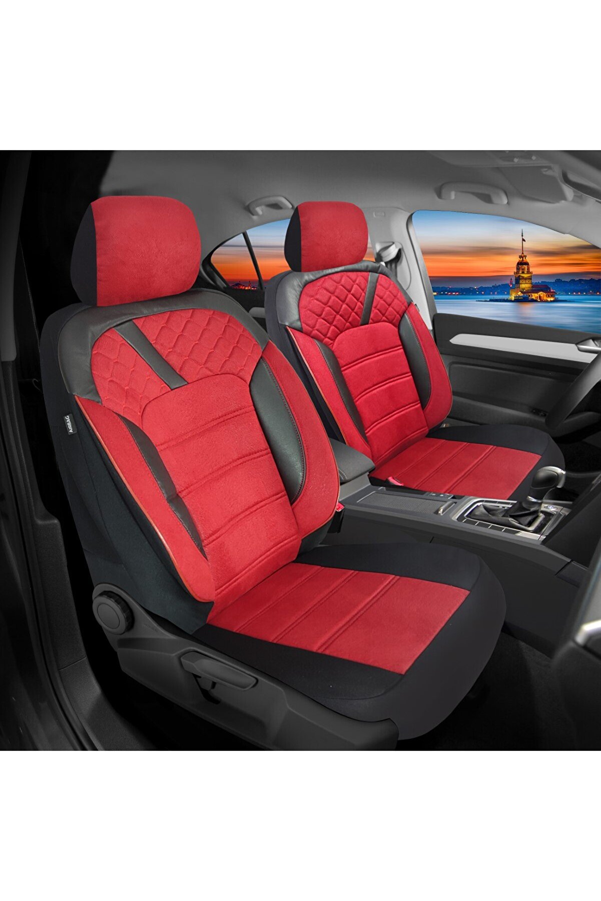 Opel Ampera-e 2017 Uyumlu 1+1 Kırmızı Tay Tüyü Koltuk Kılıfı