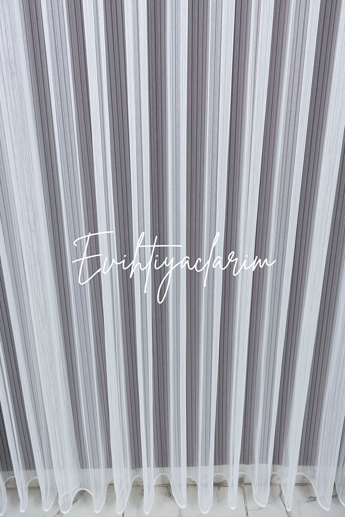 Sıralı Çelik Keten Salon Ve Misafir Odalarına Uygun 1/3 Sık Pileli Ütü Istemeyen Tül Perde