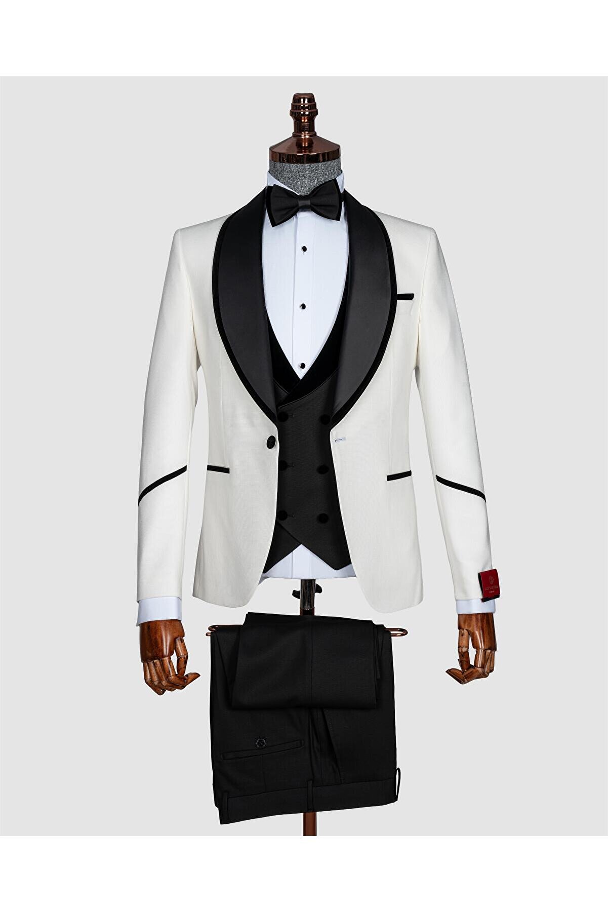 Erkek Slim Fit Luxury Şal Yaka Smokin &amp; Damatlık