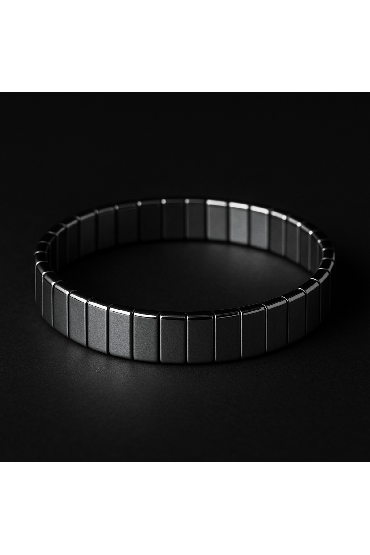 Unisex Doğal Taş Bileklik Hematit Taşı 3x4x9mm (EKLEM VE GÜÇ TAŞI)