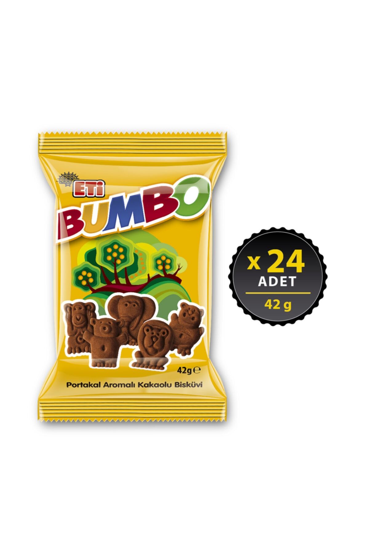 Bumbo Portakal Aromalı Kakaolu Bisküvi 42 g x 24 Adet
