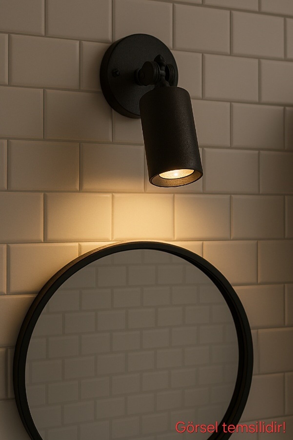 Artur Tekli Dekoratif Mat Siyah Hareketli Duvar Aplik (GÜNIŞIĞI LED AMPUL DAHİLDİR!!!)