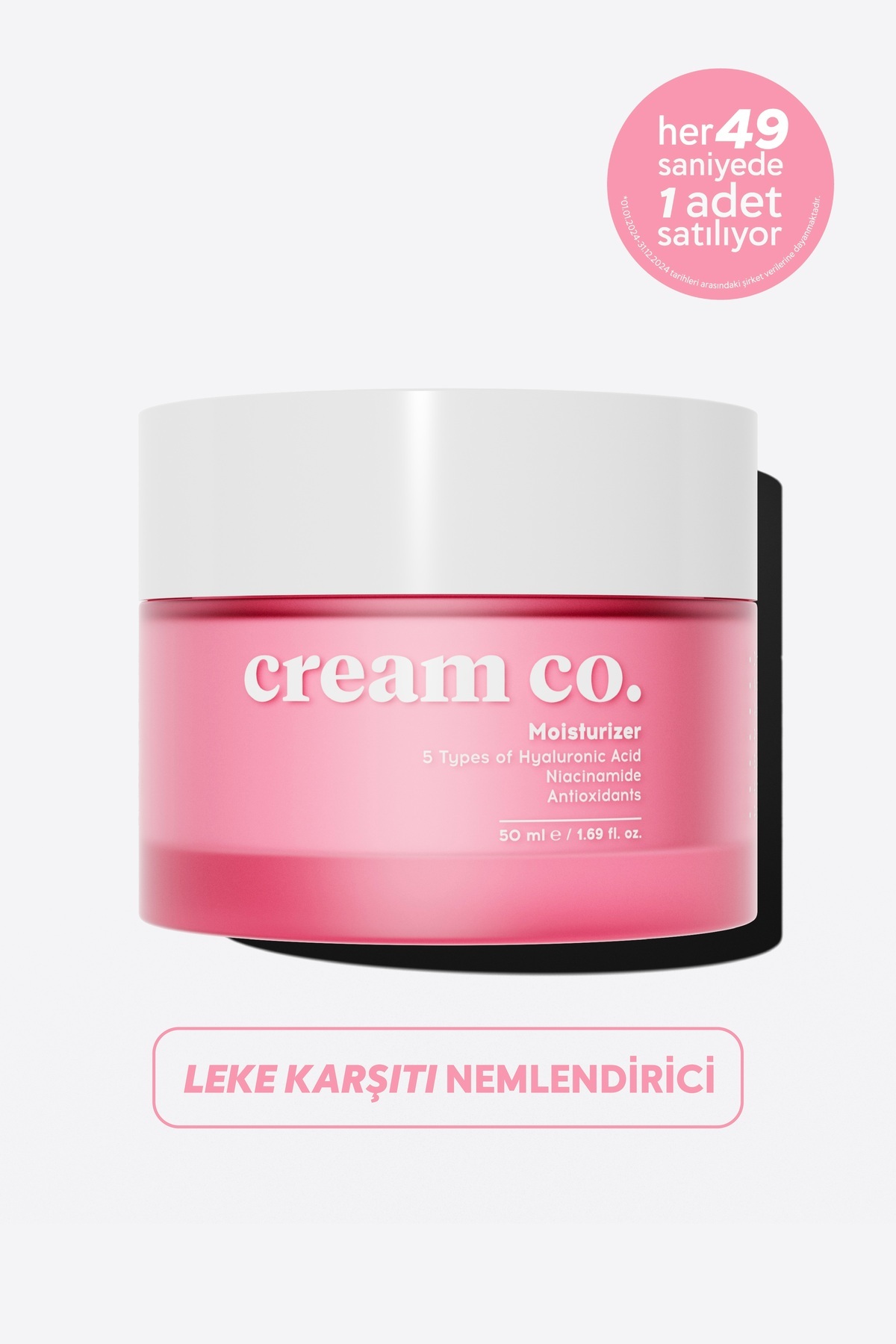 Su Bazlı Moisturizer Nemlendirici Aydınlatıcı Yüz Kremi | Hyaluronik Asit | 50 ML | Tüm Cilt Tipleri