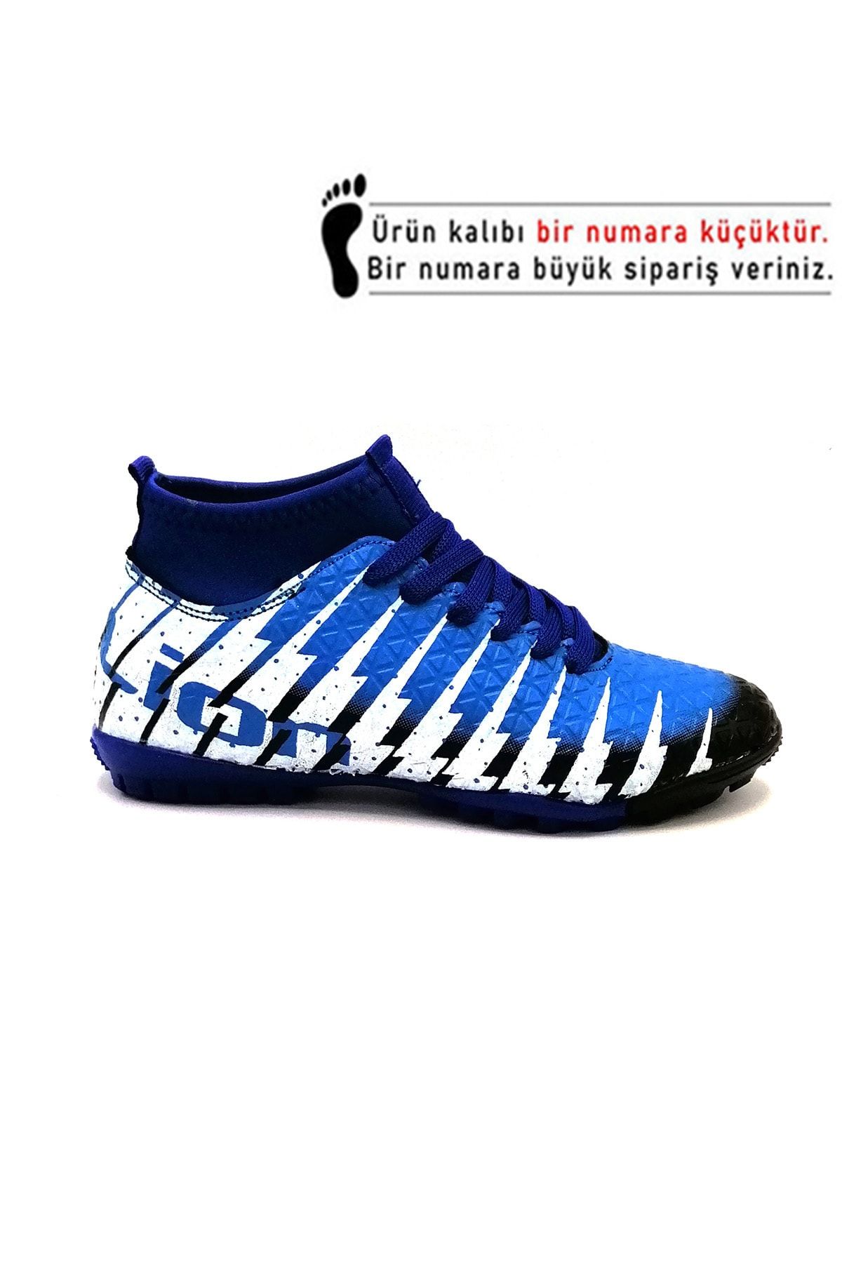 Erkek Siyah Sax Çoraplı Halısaha Futbol Ayakkabısı 1453 Mavi