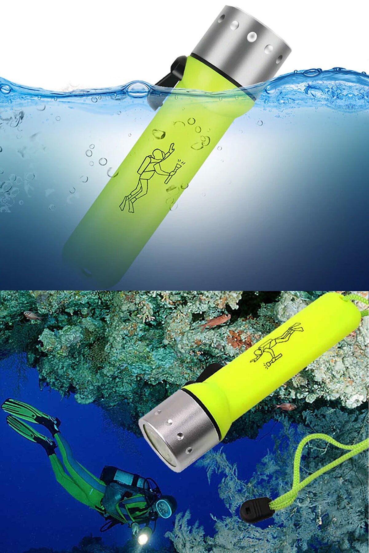 Profesyonel Su Altı Ve Dalış Feneri Suya Dayanıklı El Feneri